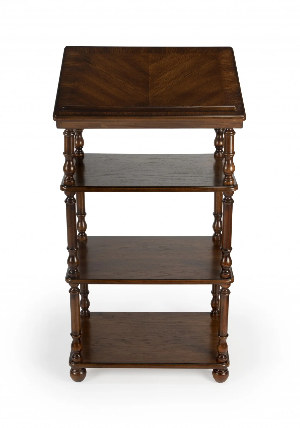 Vintage Oak Library Stand By Homeroots - Image 2