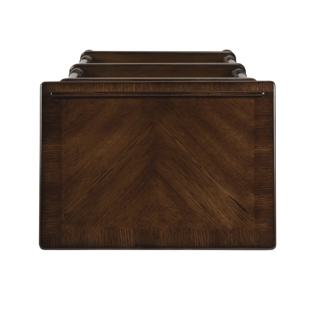 Vintage Oak Library Stand By Homeroots - Image 6