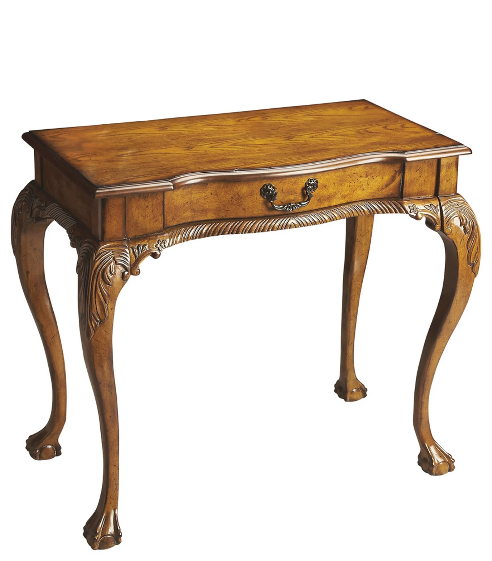 Vintage Oak Writing Desk By Homeroots - Image 2