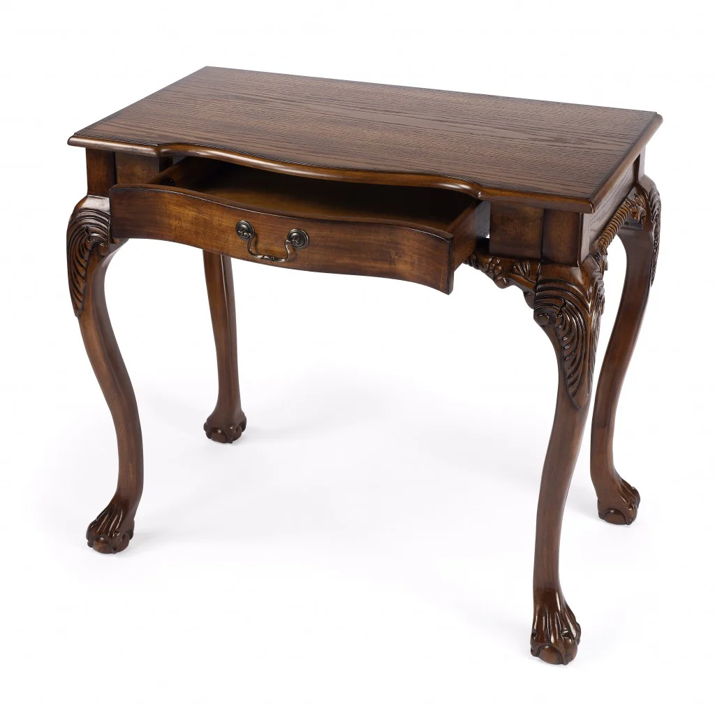 Vintage Oak Writing Desk By Homeroots - Image 3