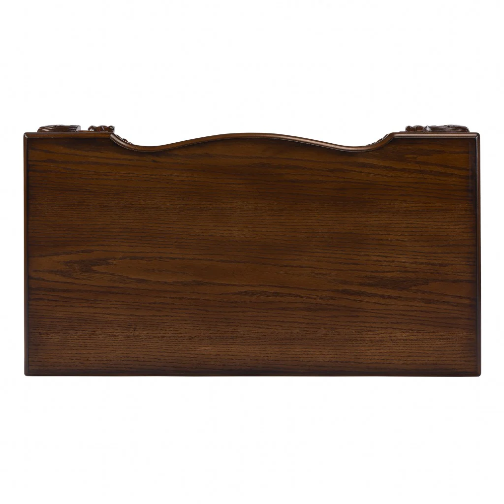 Vintage Oak Writing Desk By Homeroots - Image 9