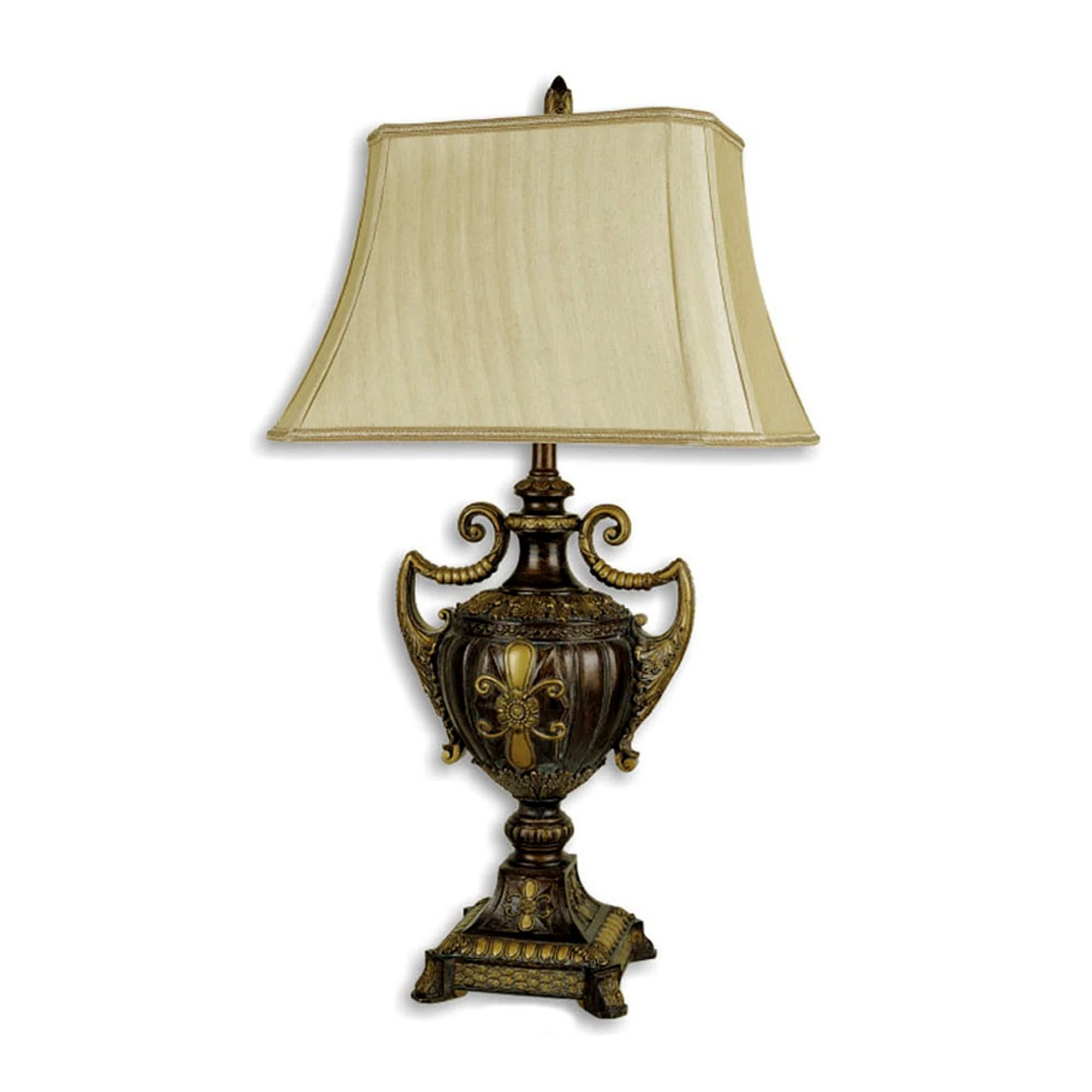 Vintage Ornamental Table Lamp with Beige Shade By Homeroots - Image 2