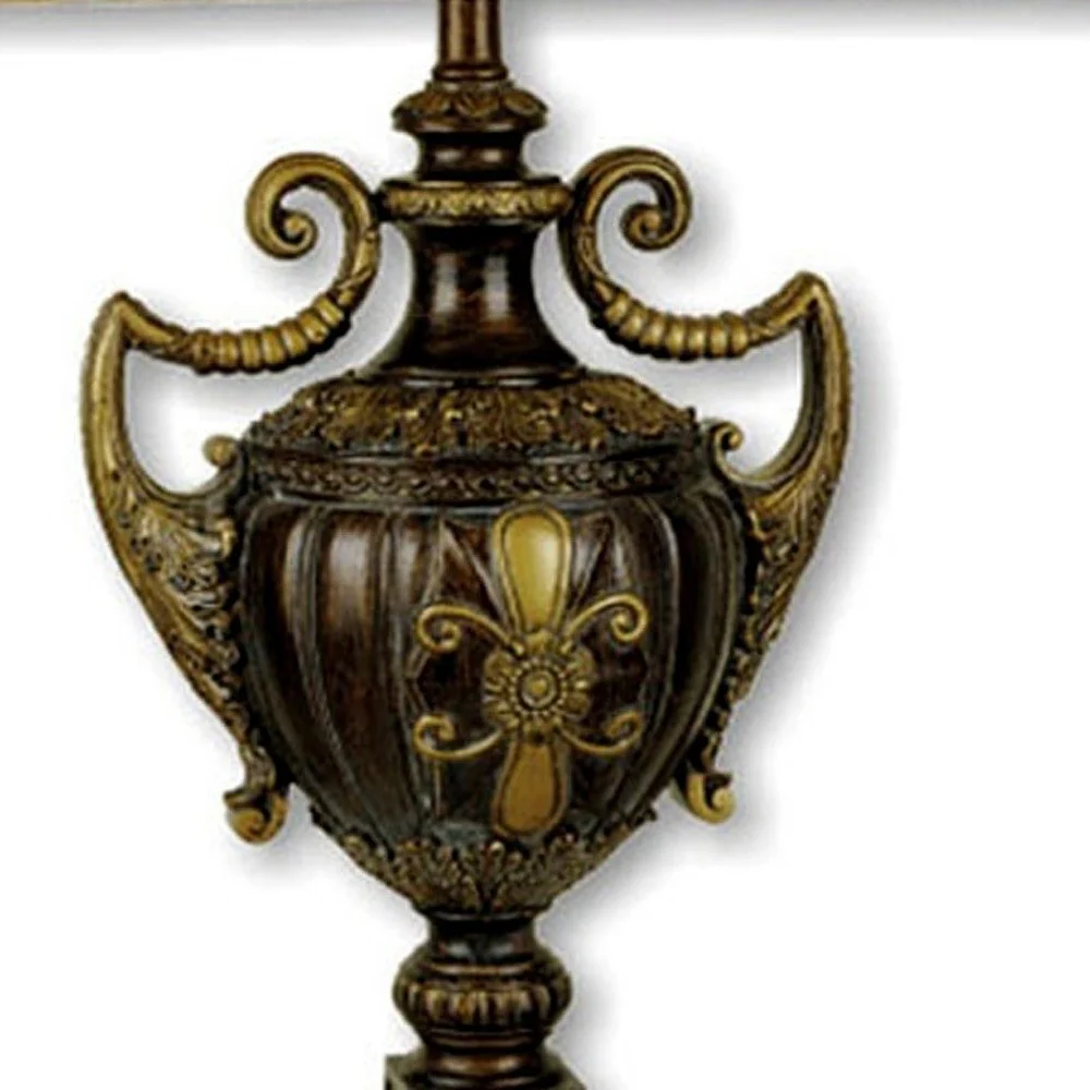 Vintage Ornamental Table Lamp with Beige Shade By Homeroots - Image 3