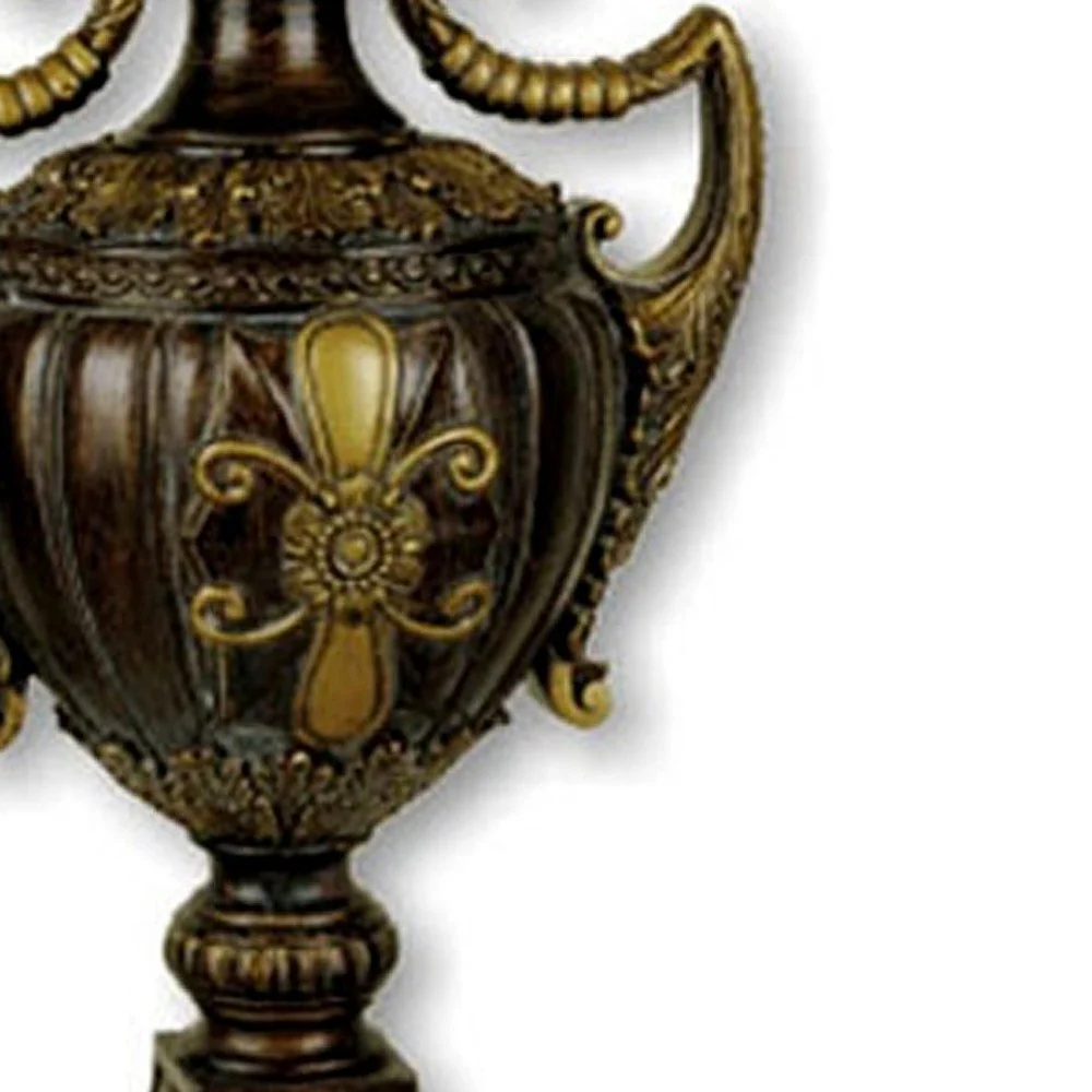 Vintage Ornamental Table Lamp with Beige Shade By Homeroots - Image 4