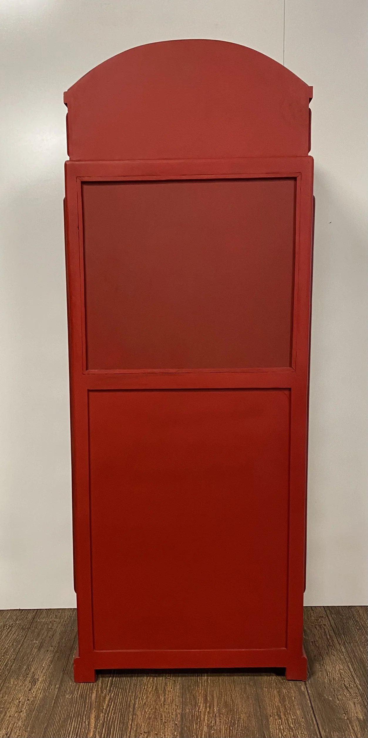 Vintage Red Wooden Phone Booth Bar Cabinet By Homeroots - Image 2