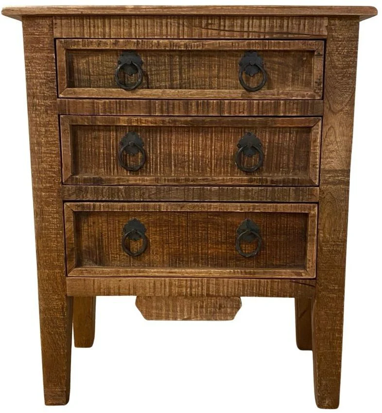 Vintage Rustic Farmhouse Three Drawer Dresser By Homeroots - Image 5