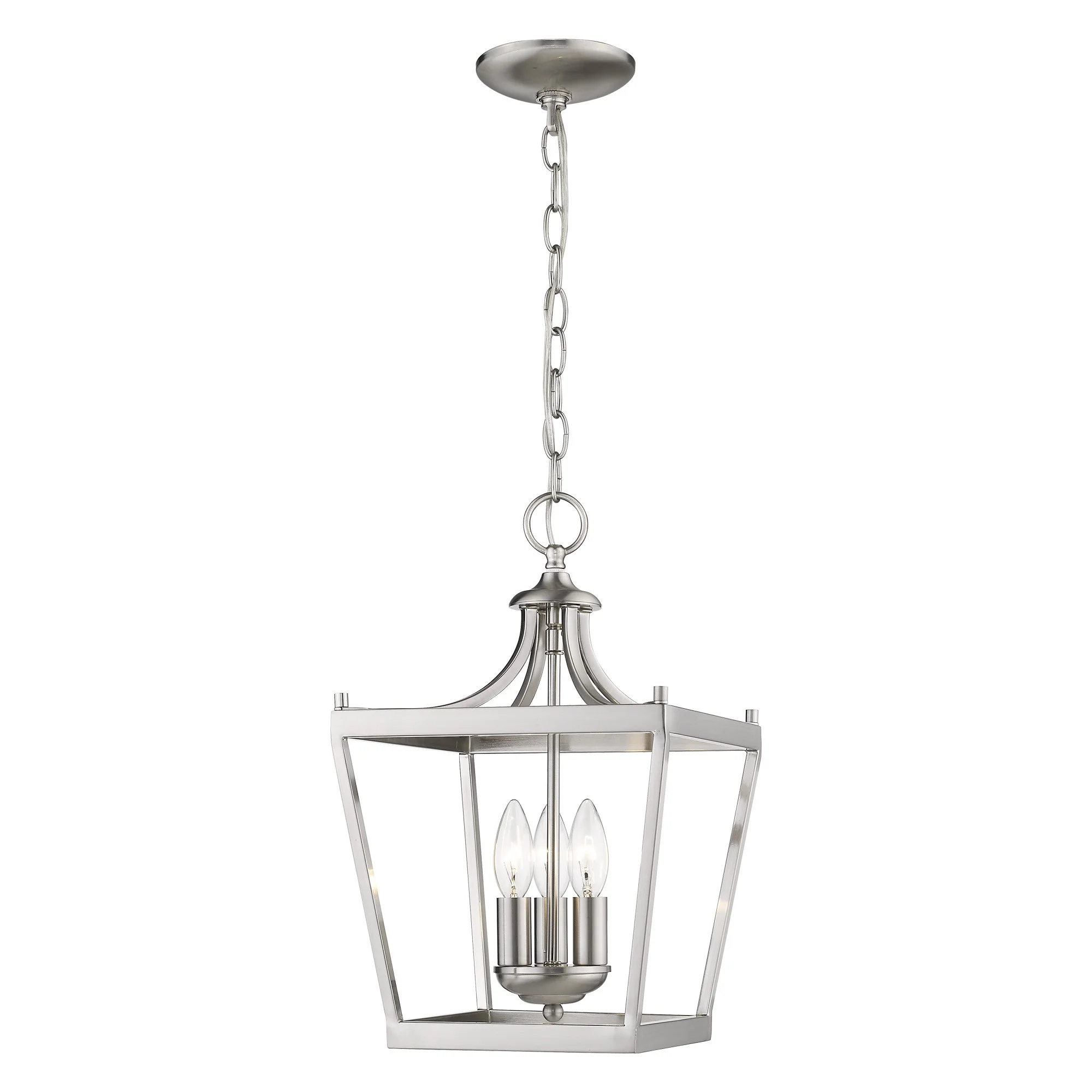 Vintage Silver Metal Tapered Hanging Light By Homeroots - Image 2