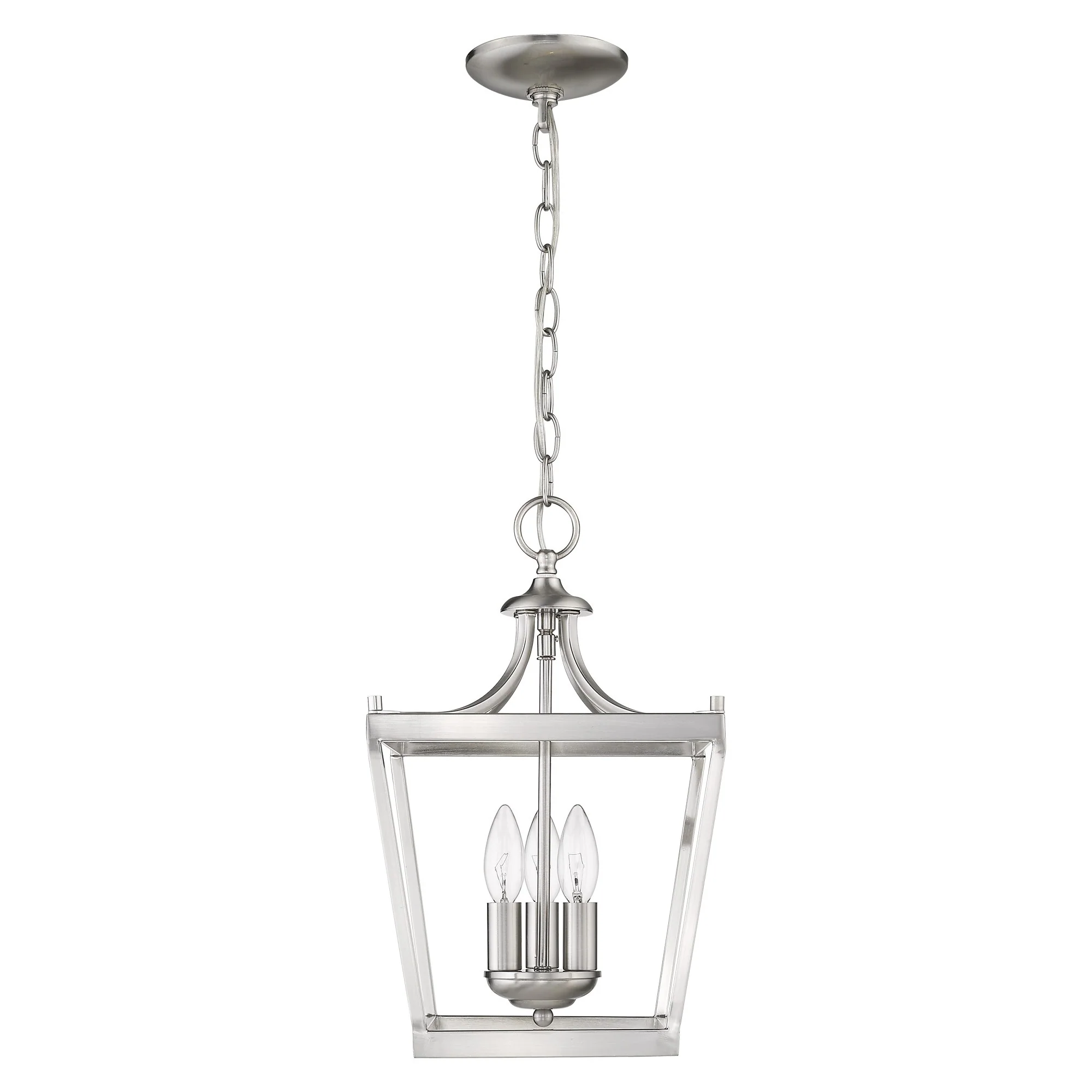Vintage Silver Metal Tapered Hanging Light By Homeroots - Image 3