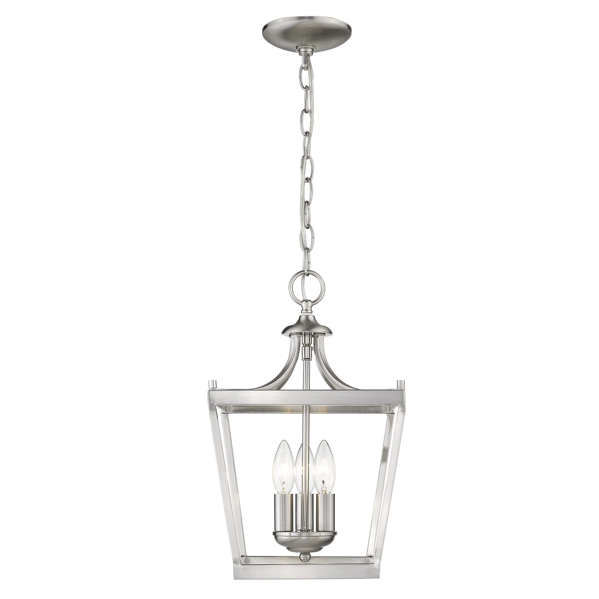 Vintage Silver Metal Tapered Hanging Light By Homeroots - Image 4