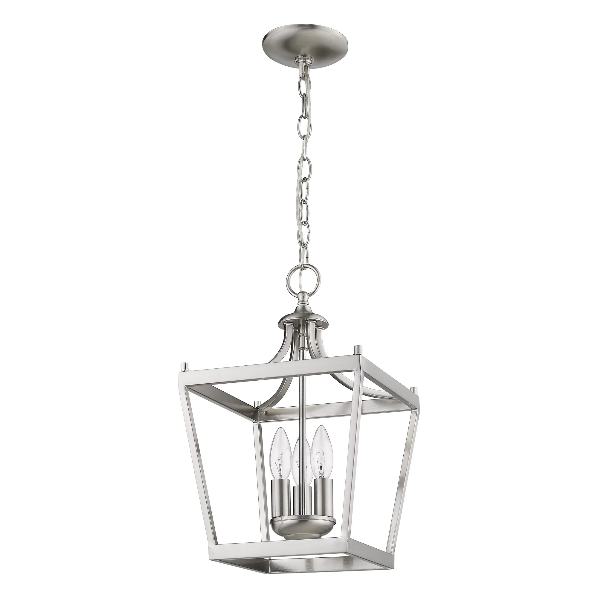 Vintage Silver Metal Tapered Hanging Light By Homeroots - Image 5