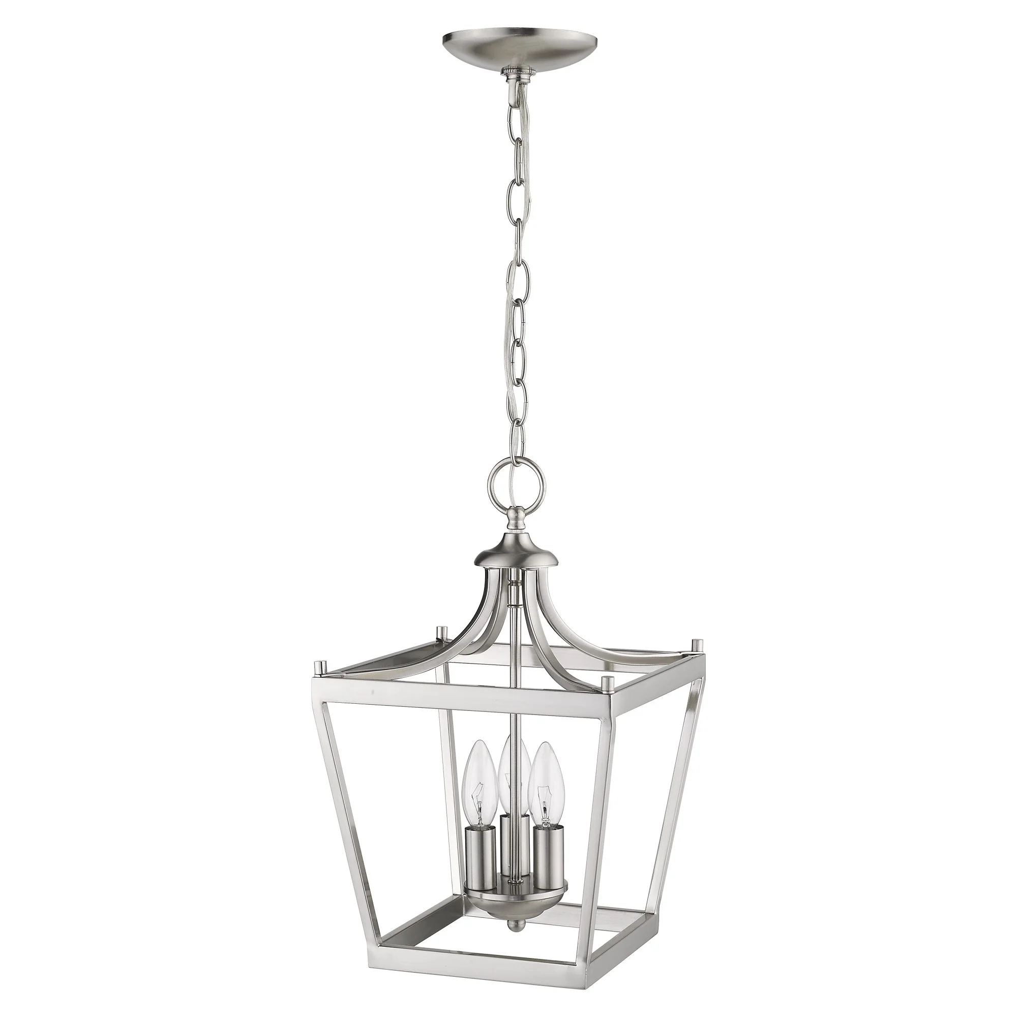 Vintage Silver Metal Tapered Hanging Light By Homeroots - Image 7