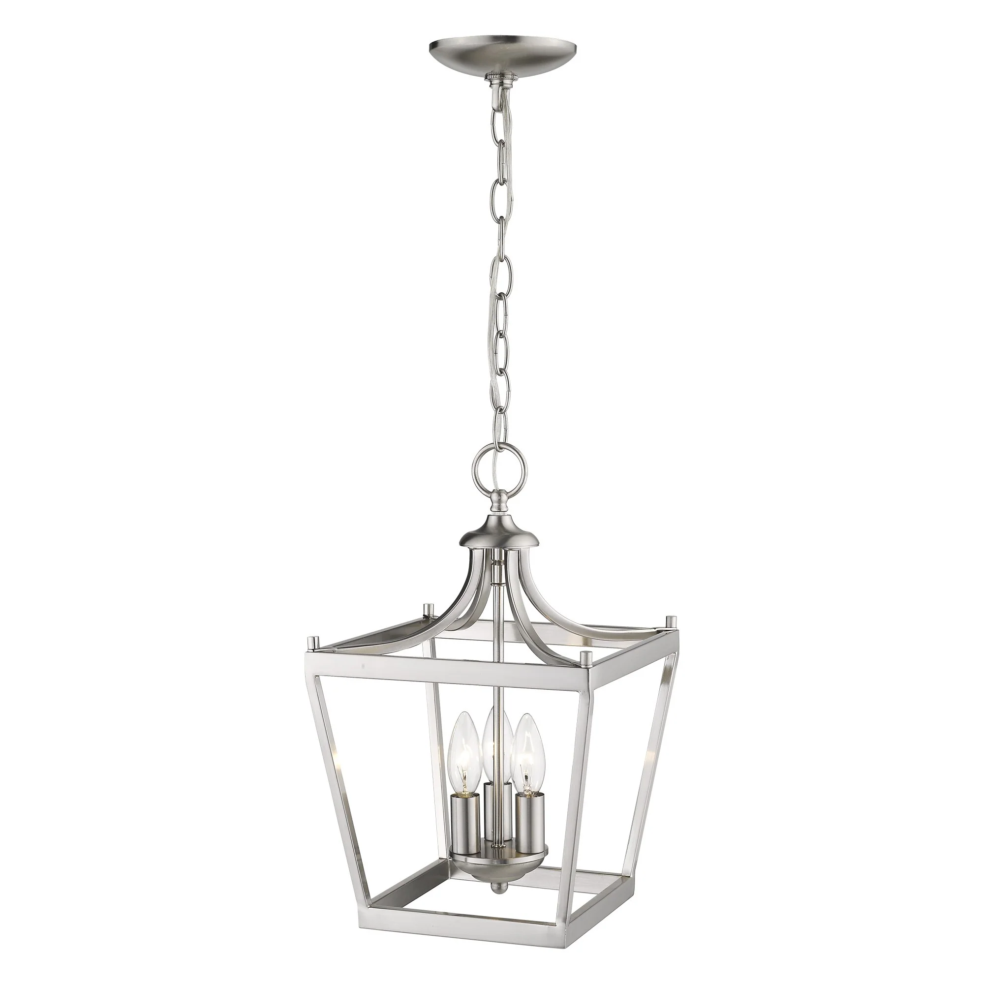 Vintage Silver Metal Tapered Hanging Light By Homeroots - Image 8