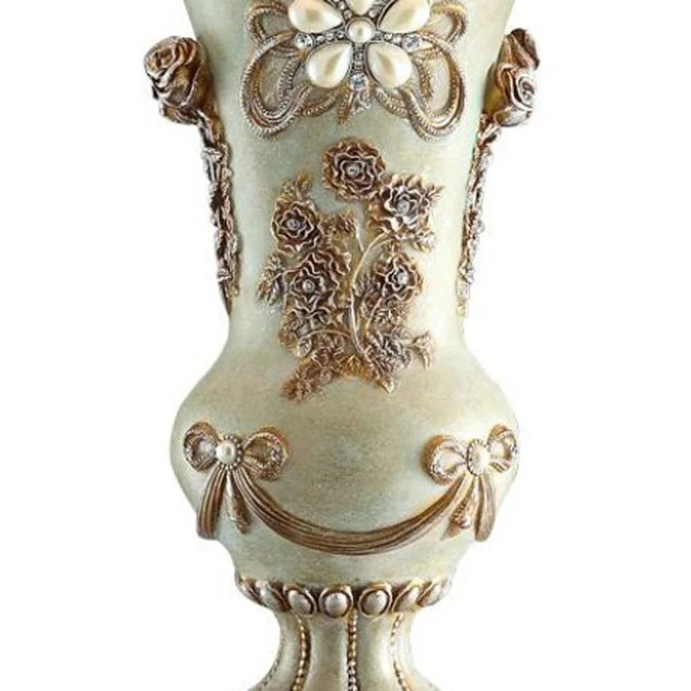 Vintage Silver Table Lamp with Rose Accents By Homeroots - Image 4