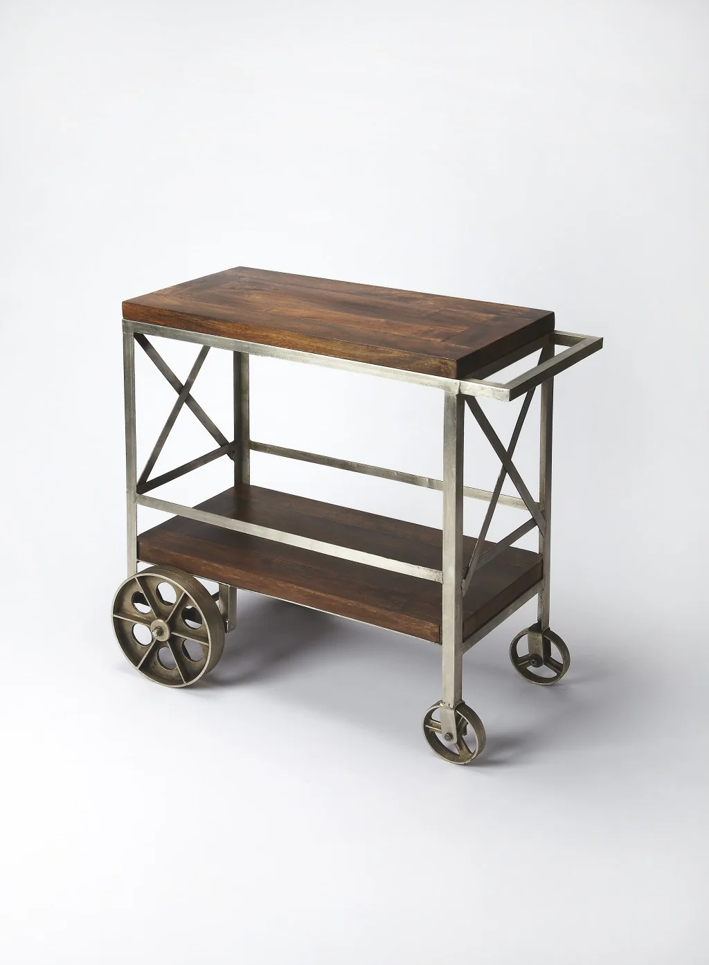 Vintage Style Rolling Server Bar Cart By Homeroots - Image 2