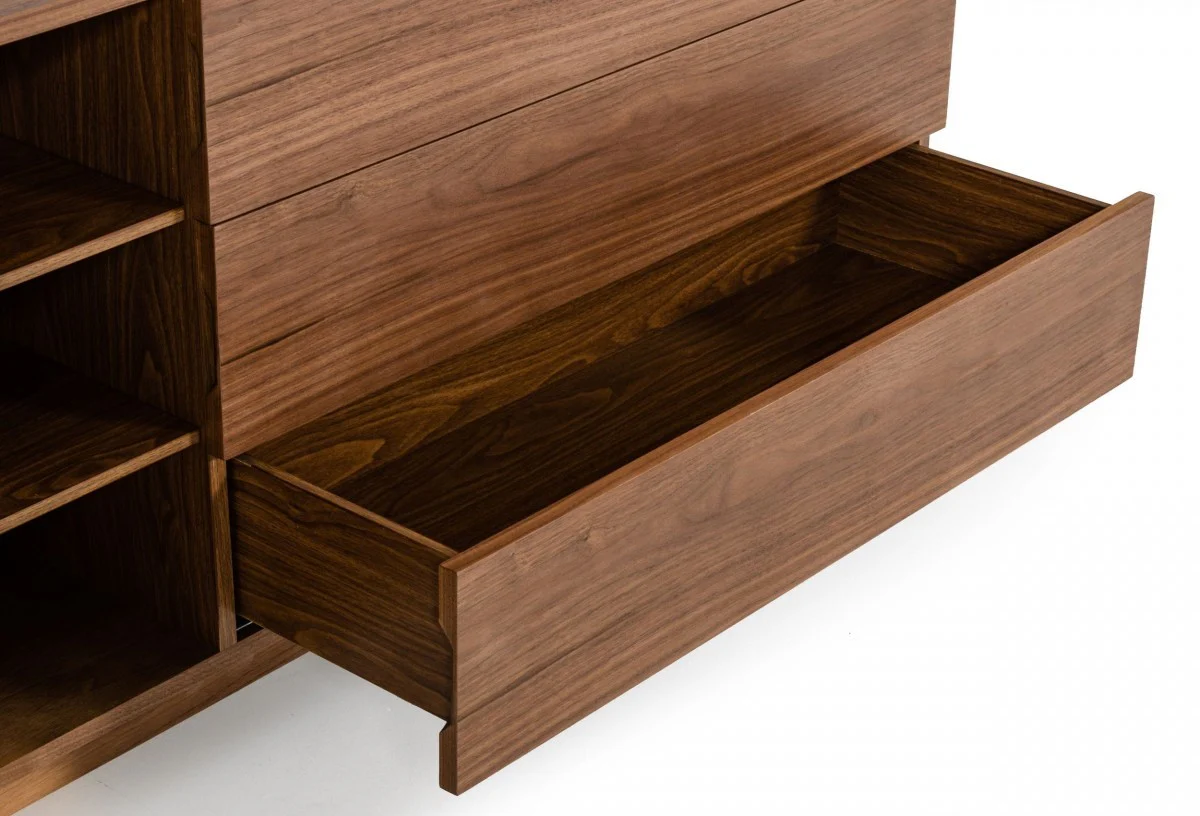 Vintage Style Walnut Veneer Six Drawer Dresser By Homeroots - Image 3