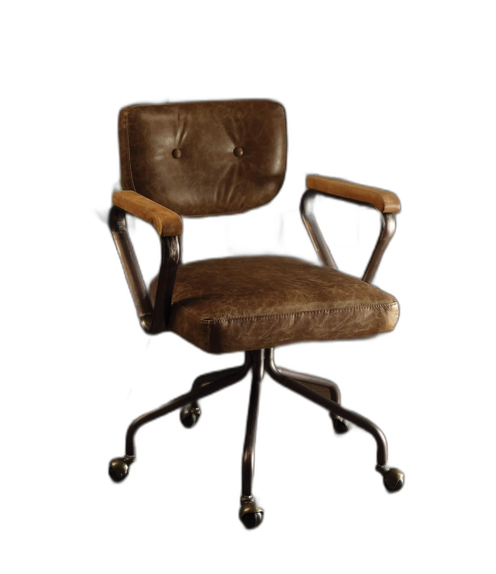 Vintage Whiskey Leather Office Chair By Homeroots - Image 2