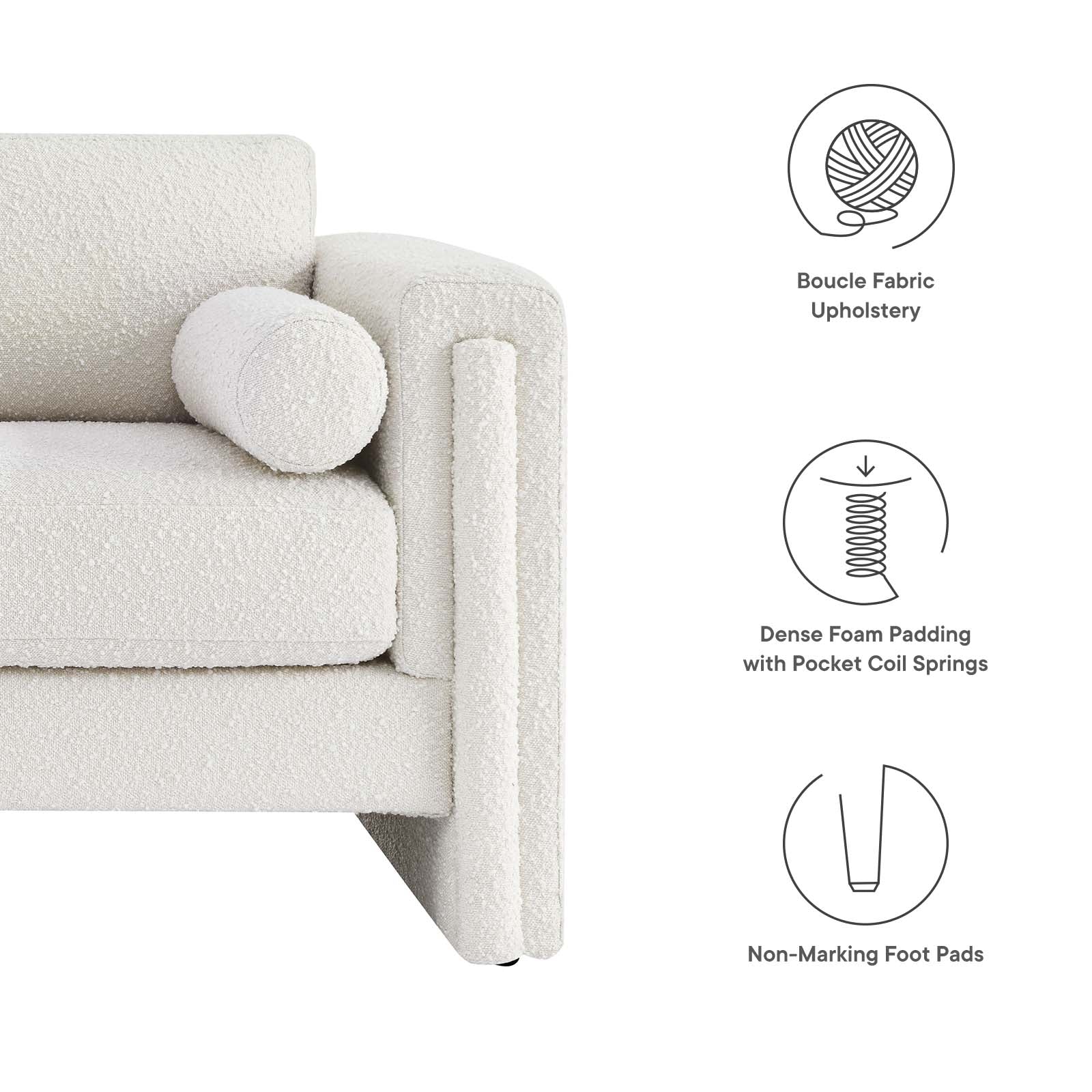 Visible Boucle Fabric Loveseat By Modway - EEI-6376 - Image 15