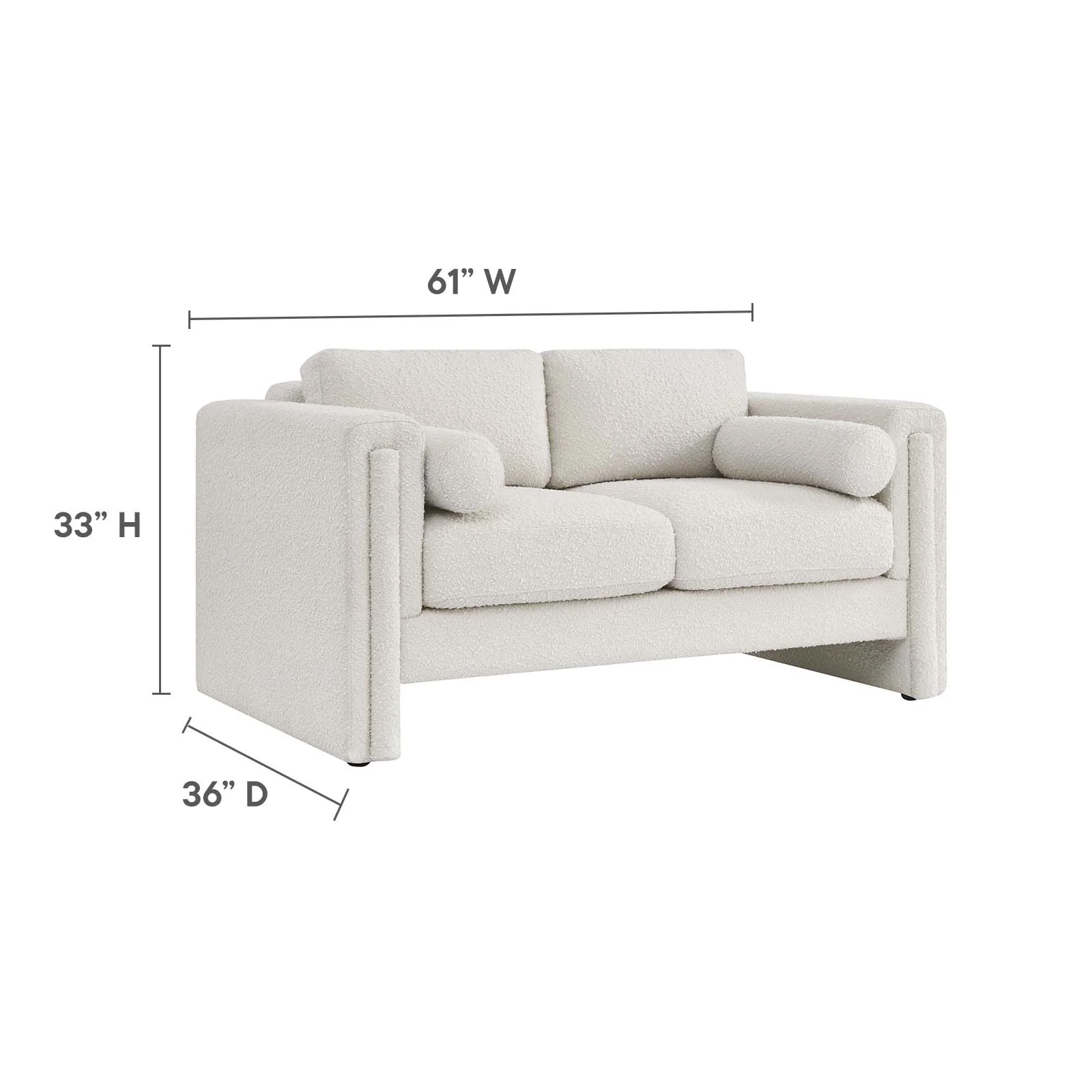 Visible Boucle Fabric Loveseat By Modway - EEI-6376 - Image 16