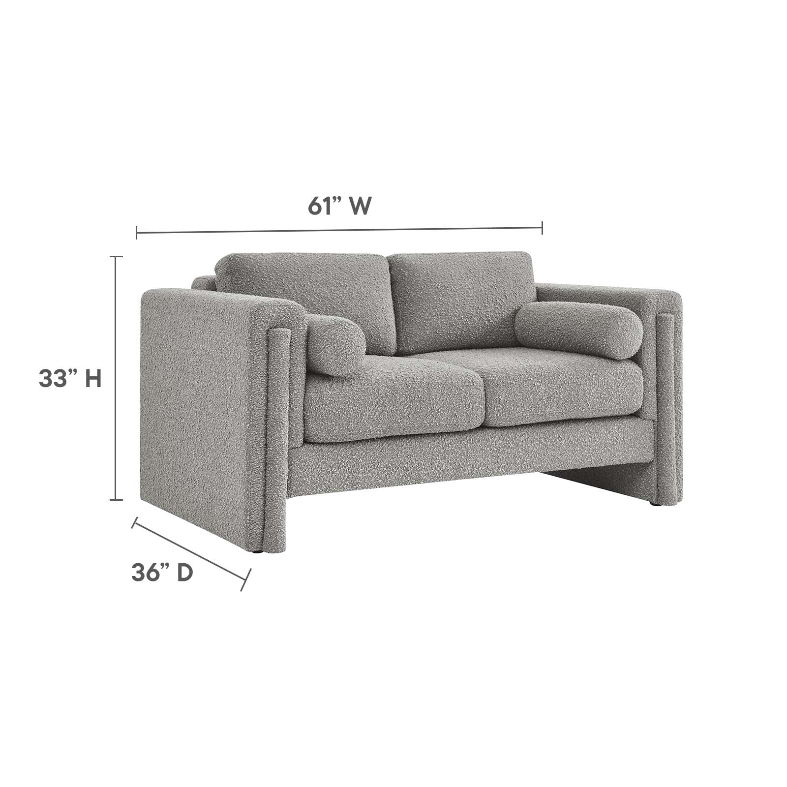 Visible Boucle Fabric Loveseat By Modway - EEI-6376 - Image 23