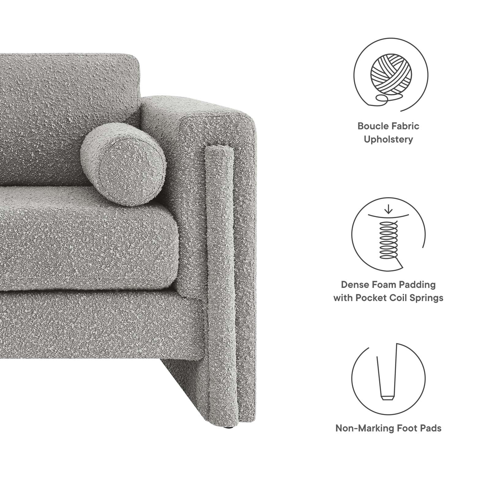 Visible Boucle Fabric Loveseat By Modway - EEI-6376 - Image 24