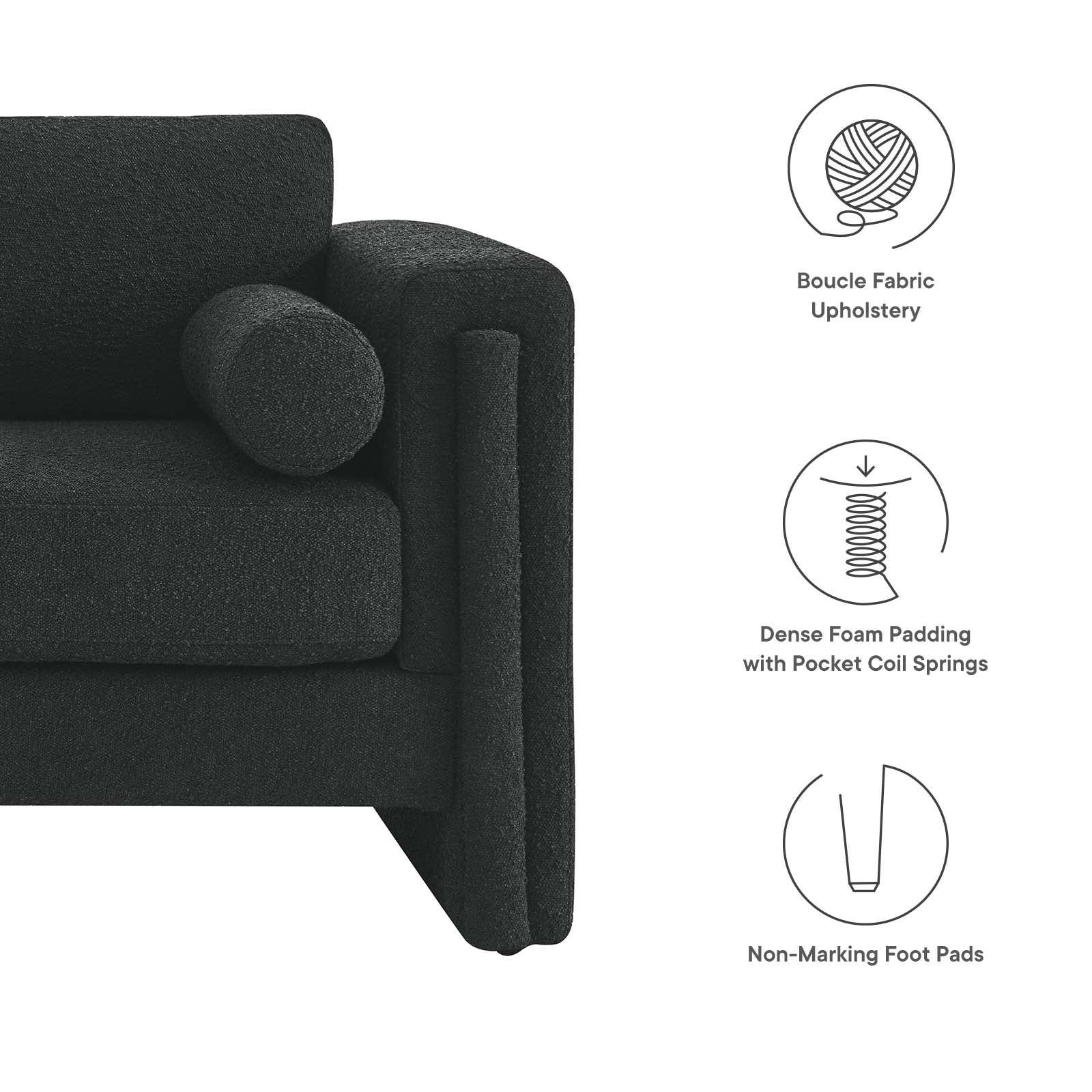 Visible Boucle Fabric Loveseat By Modway - EEI-6376 - Image 7
