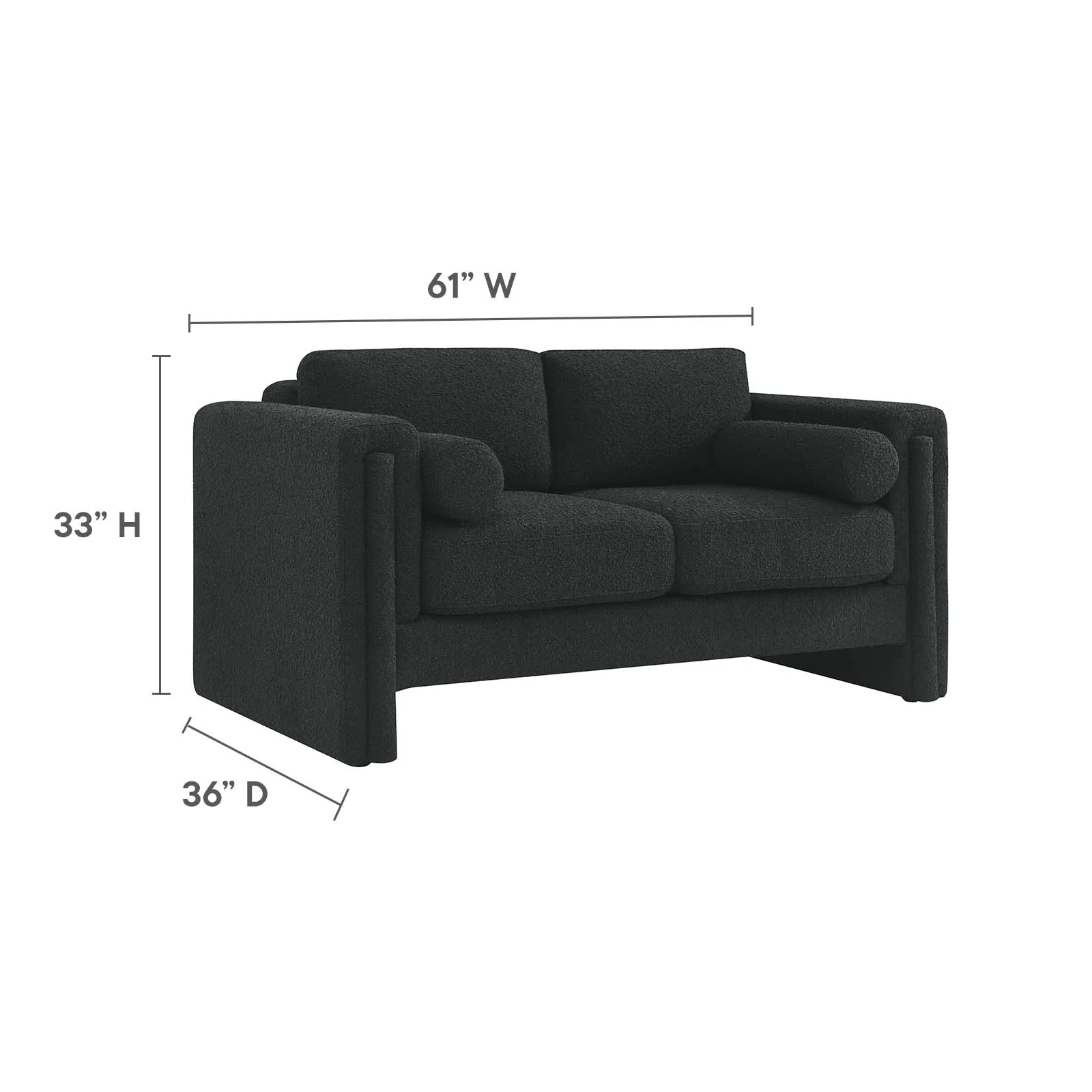 Visible Boucle Fabric Loveseat By Modway - EEI-6376 - Image 8