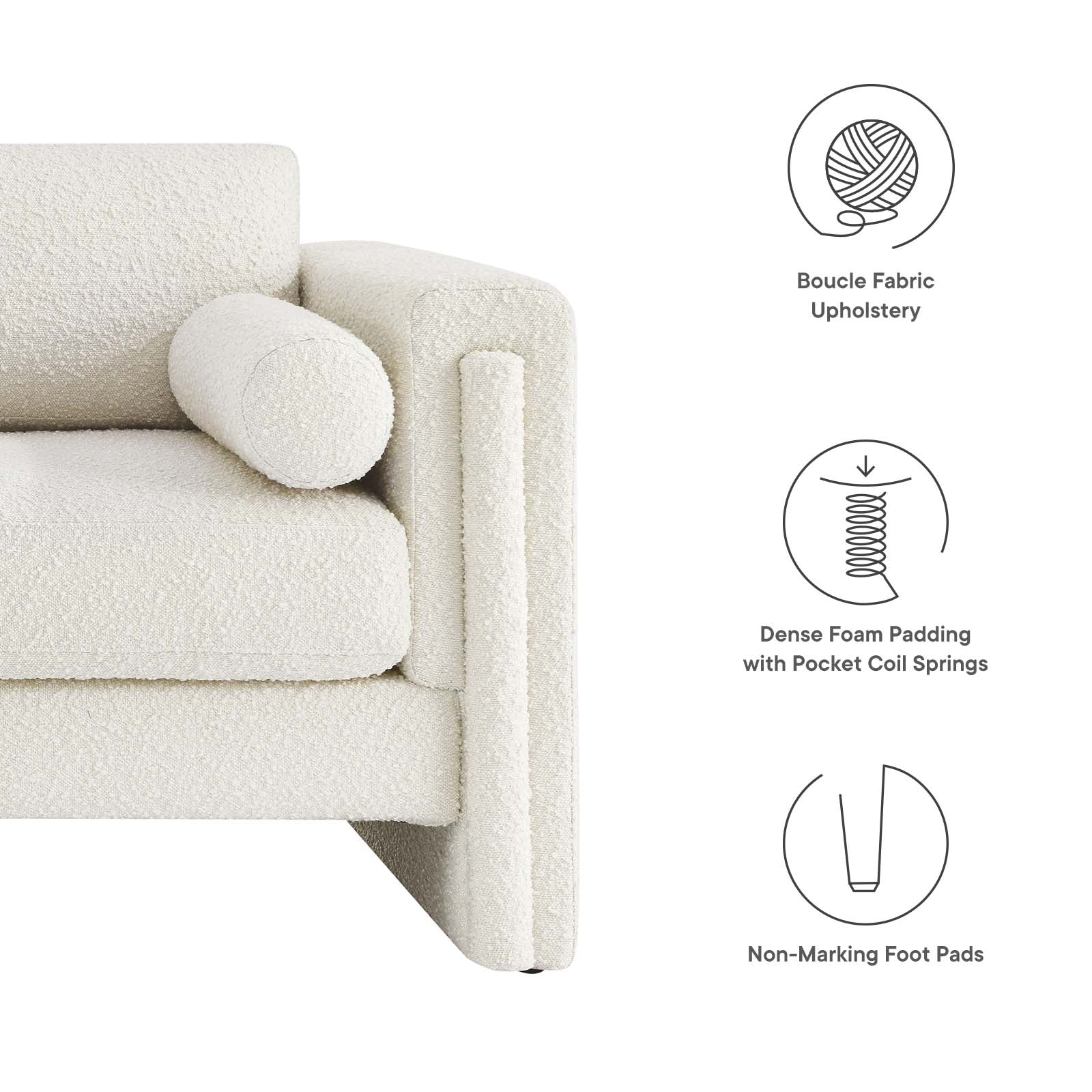 Visible Boucle Fabric Sofa By Modway - EEI-6378 - Image 15