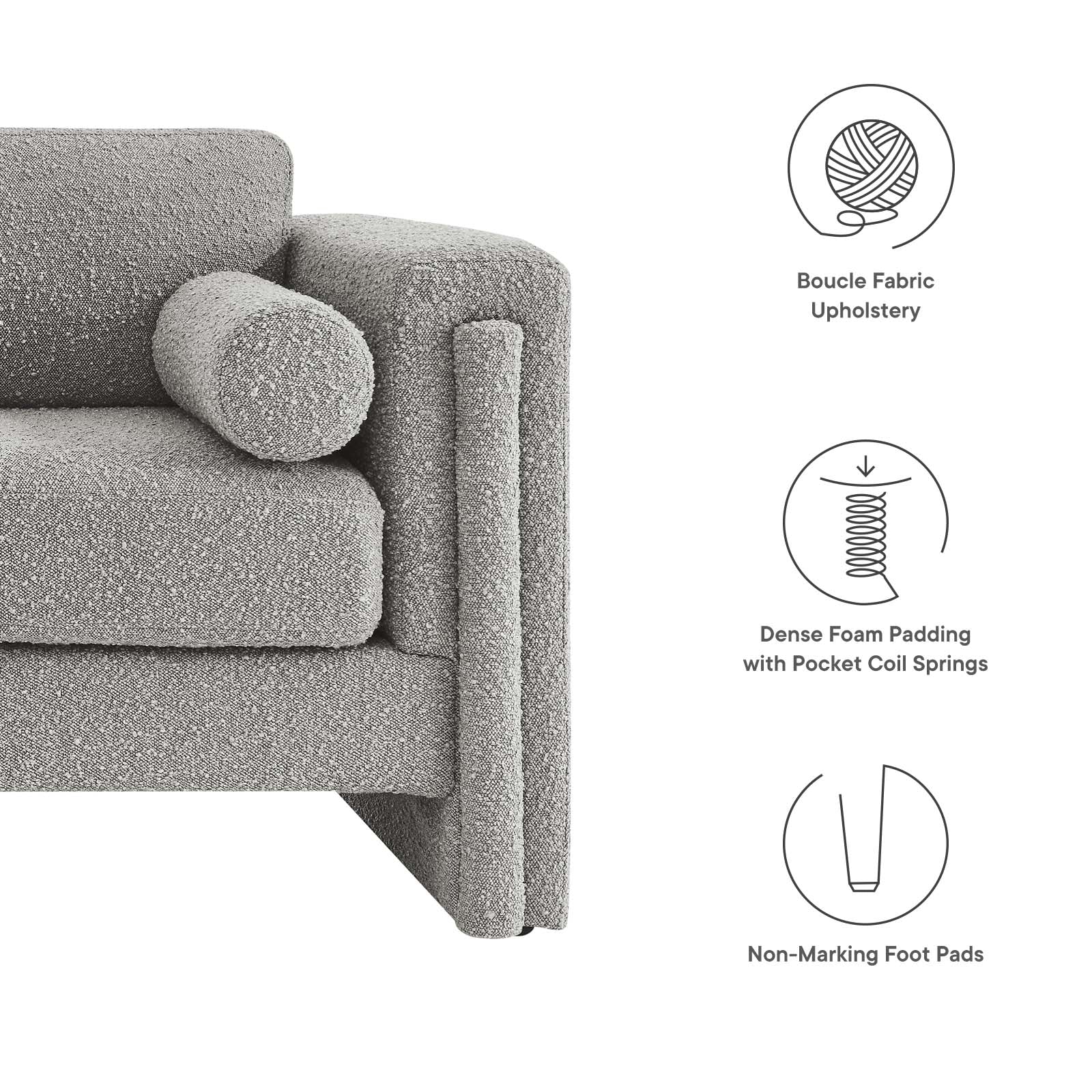 Visible Boucle Fabric Sofa By Modway - EEI-6378 - Image 23