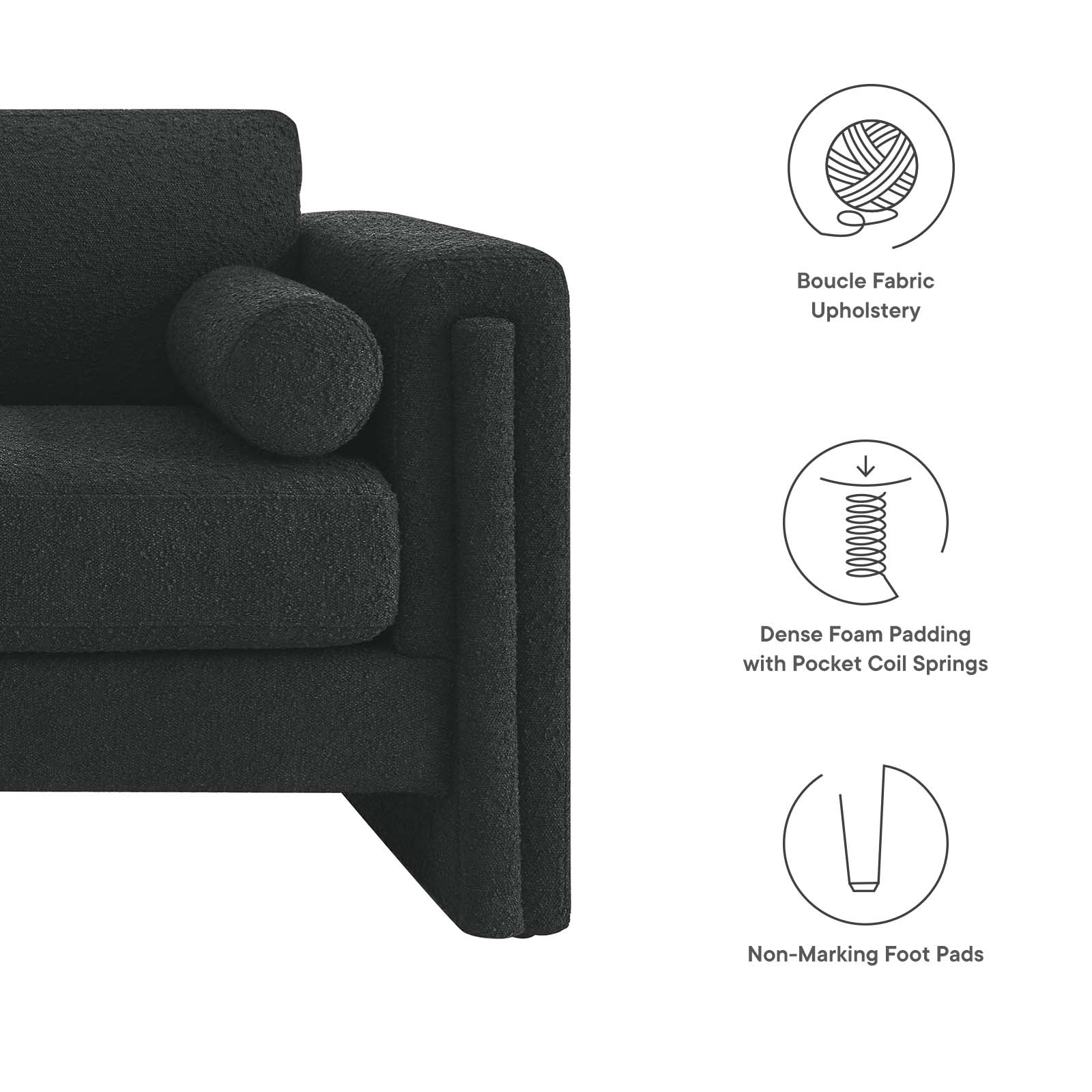Visible Boucle Fabric Sofa By Modway - EEI-6378 - Image 7