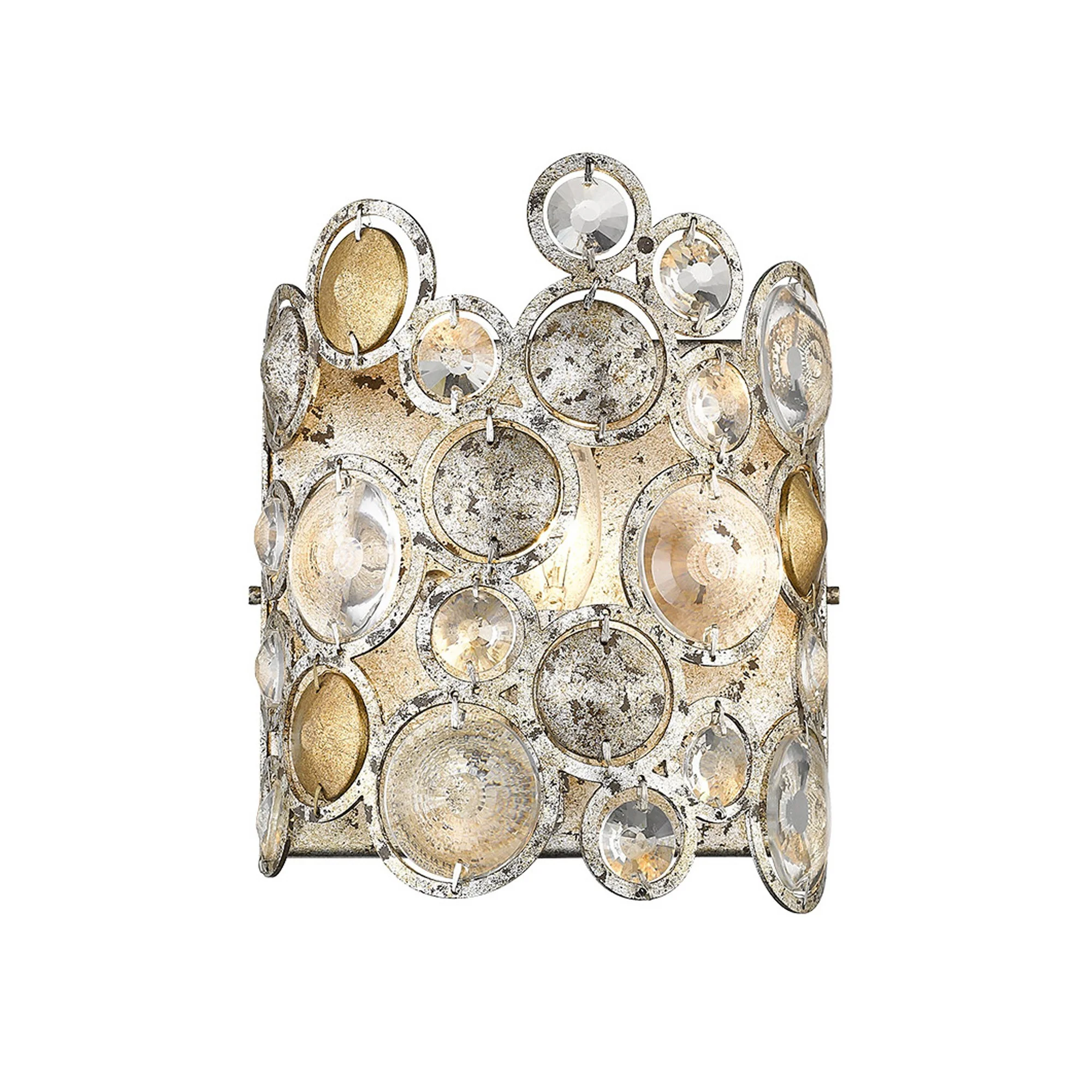 Vitozzi 1-Light Antique Silver Leaf Sconce By Homeroots - Image 2