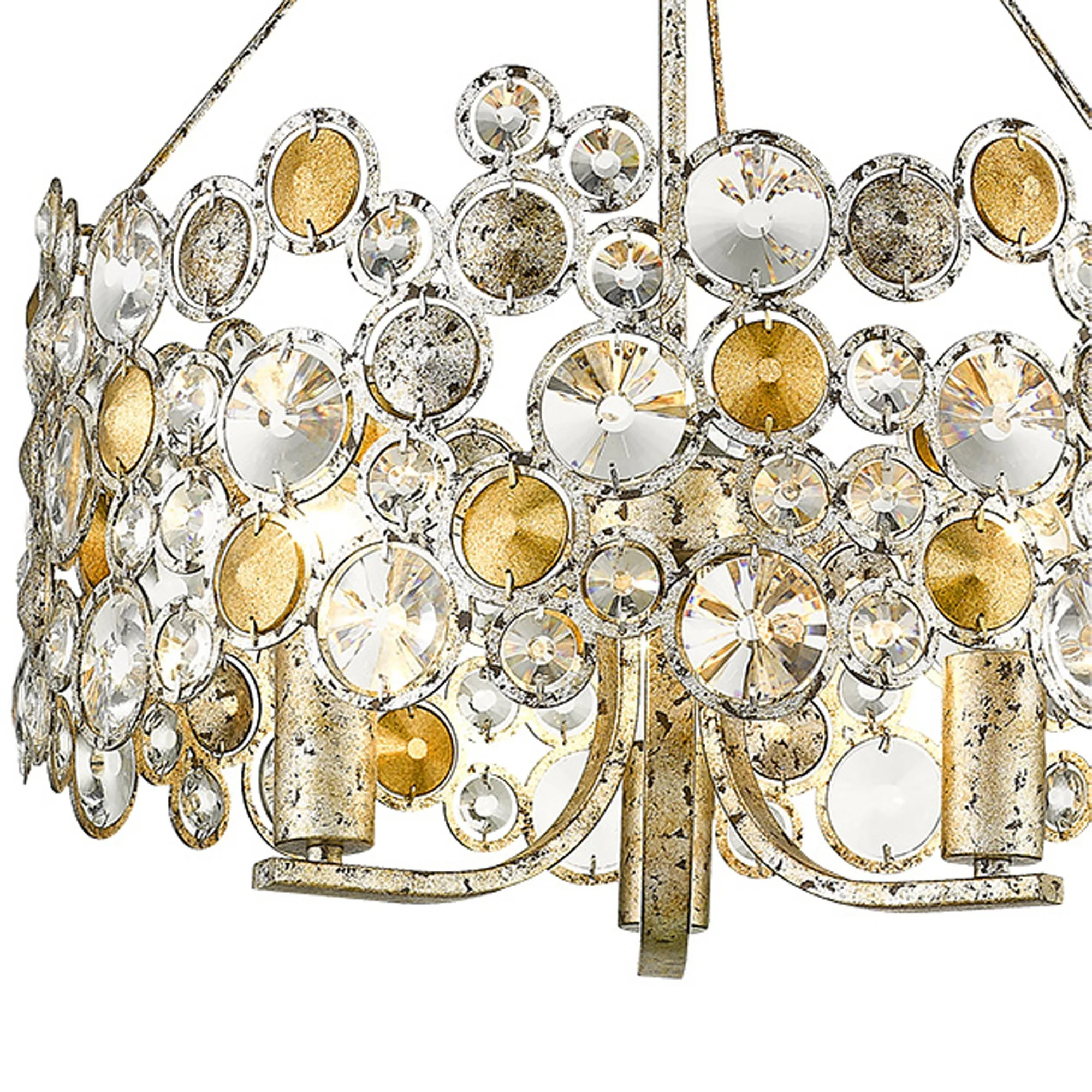 Vitozzi 3-Light Antique Silver Leaf Chandelier By Homeroots - Image 4