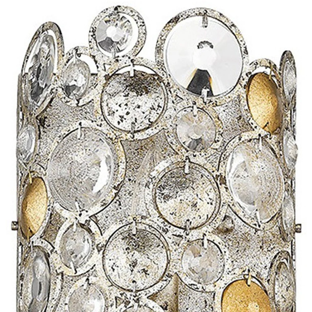 Vitozzi 3-Light Antique Silver Leaf Sconce By Homeroots - Image 3