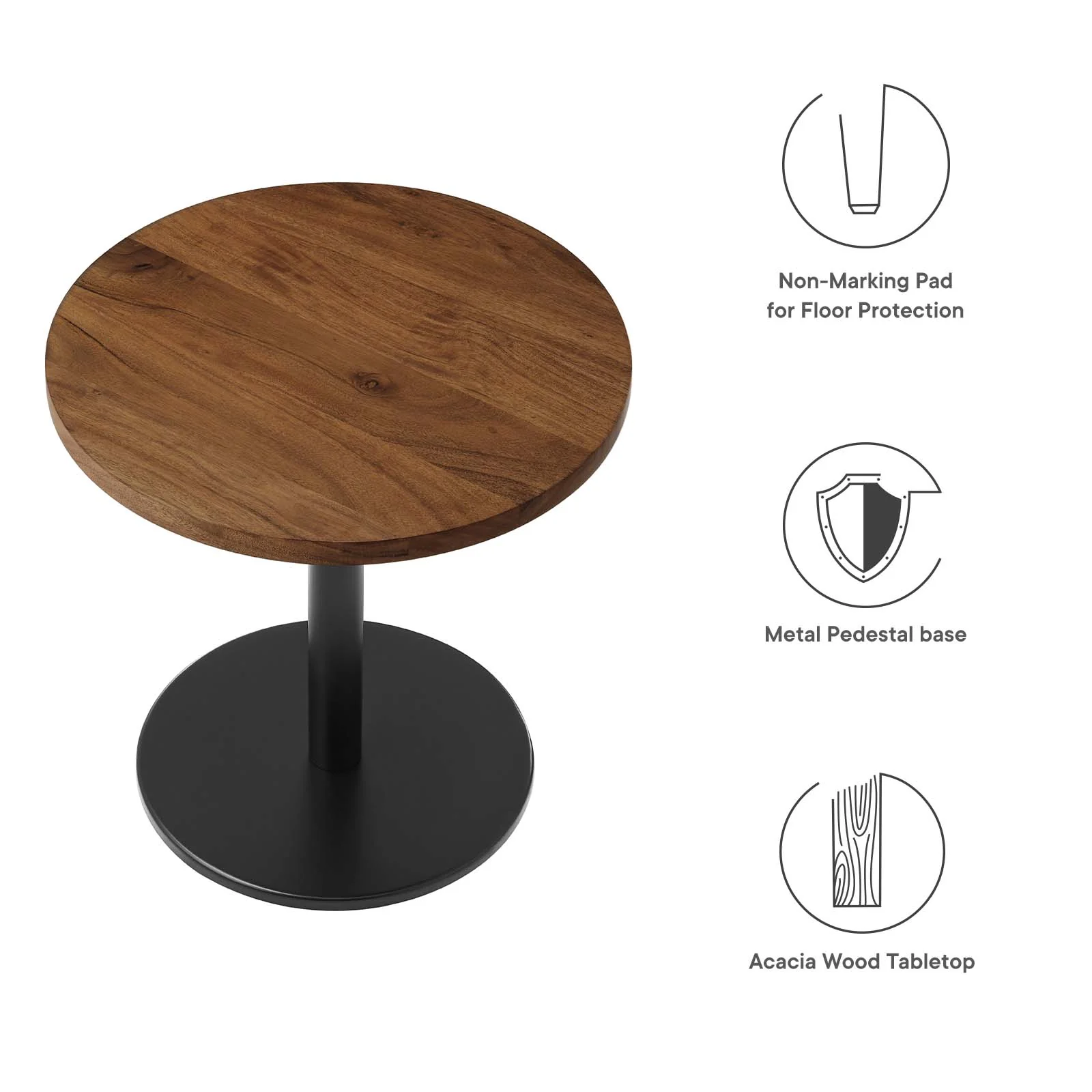 Viva Round Acacia Wood Side Table By Modway - EEI-6610 - Image 6