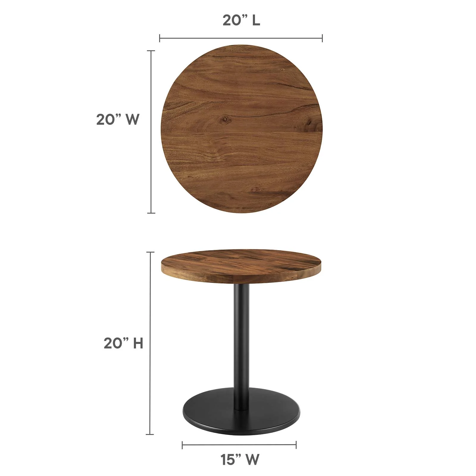 Viva Round Acacia Wood Side Table By Modway - EEI-6610 - Image 7