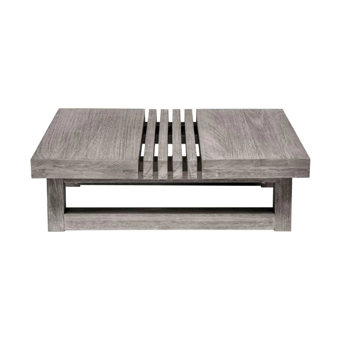 Vivid Outdoor Patio 4 Piece Conversation Set in Gray Eucalyptus Wood with Gray Olefin Cushions
 By Armen Living - Image 6
