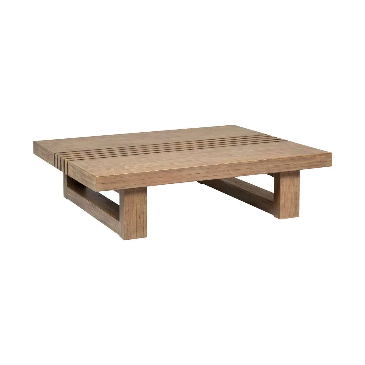 Vivid Outdoor Patio 4 Piece Conversation Set in Light Eucalyptus Wood with Taupe Olefin Cushions
 By Armen Living - Image 9