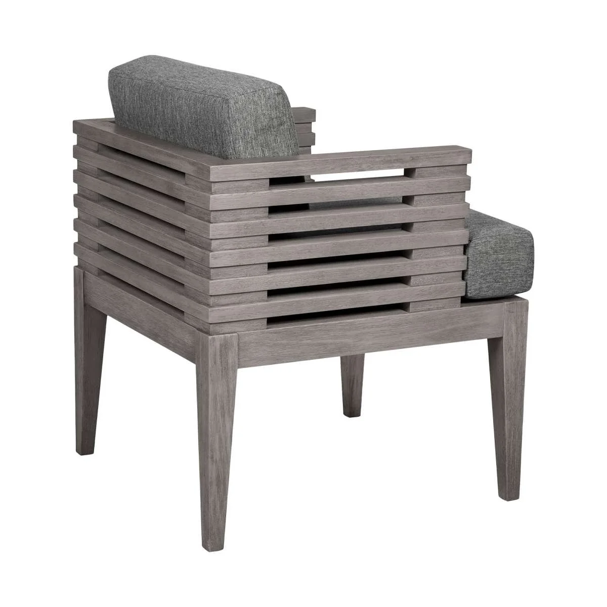 Vivid Outdoor Patio 7 Piece Dining Set in Gray Eucalyptus Wood with Gray Olefin Cushions By Armen Living - Image 3
