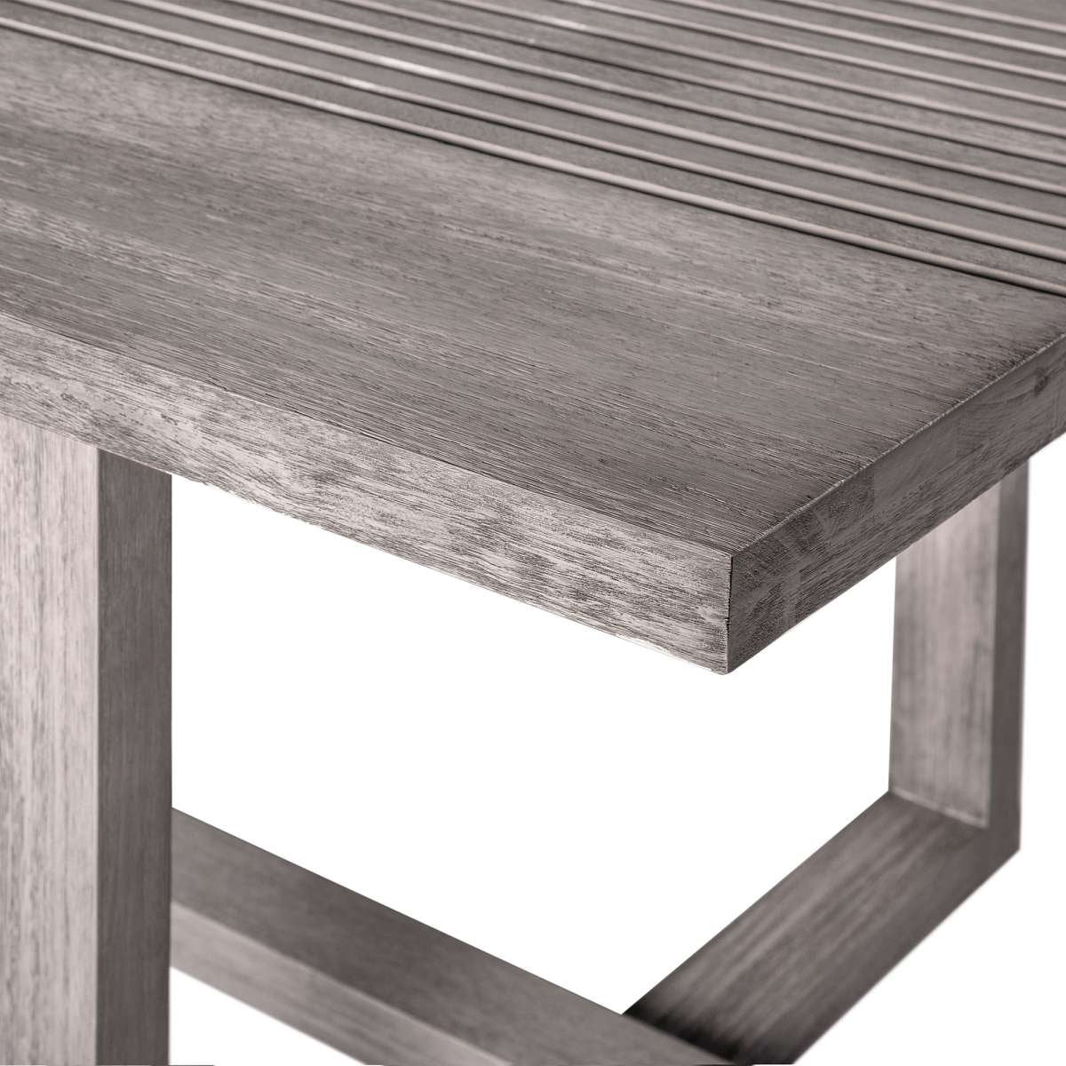 Vivid Outdoor Patio 7 Piece Dining Set in Gray Eucalyptus Wood with Gray Olefin Cushions By Armen Living - Image 6