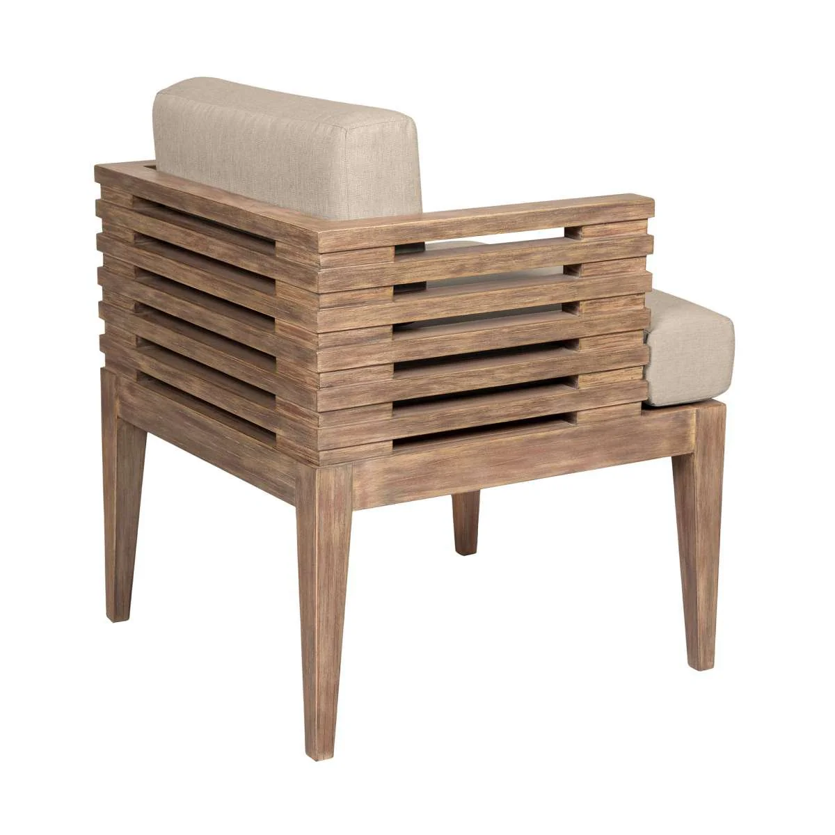 Vivid Outdoor Patio 7 Piece Dining Set in Light Eucalyptus Wood with Taupe Olefin Cushions By Armen Living - Image 3