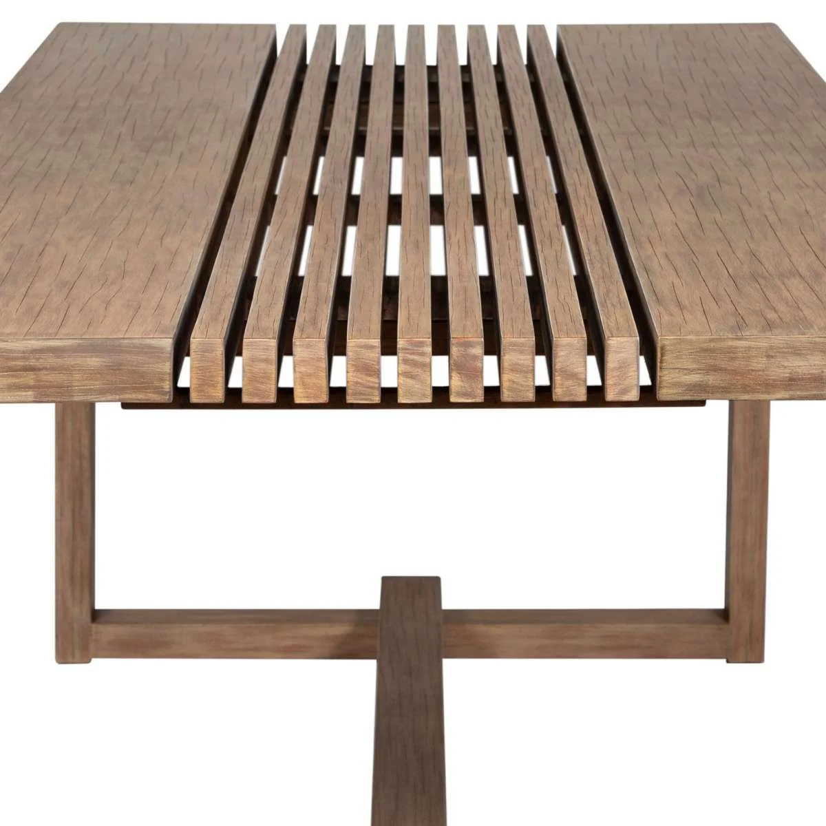 Vivid Outdoor Patio 7 Piece Dining Set in Light Eucalyptus Wood with Taupe Olefin Cushions By Armen Living - Image 6