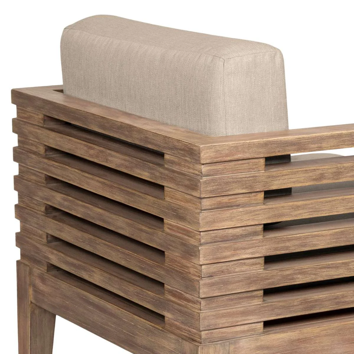 Vivid Outdoor Patio 7 Piece Dining Set in Light Eucalyptus Wood with Taupe Olefin Cushions By Armen Living - Image 9