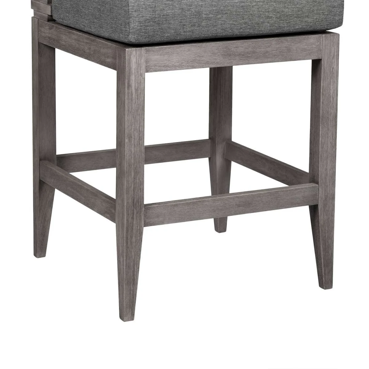 Vivid Outdoor Patio Bar Stool in Gray Eucalyptus Wood with Gray Olefin Cushions By Armen Living - Image 7