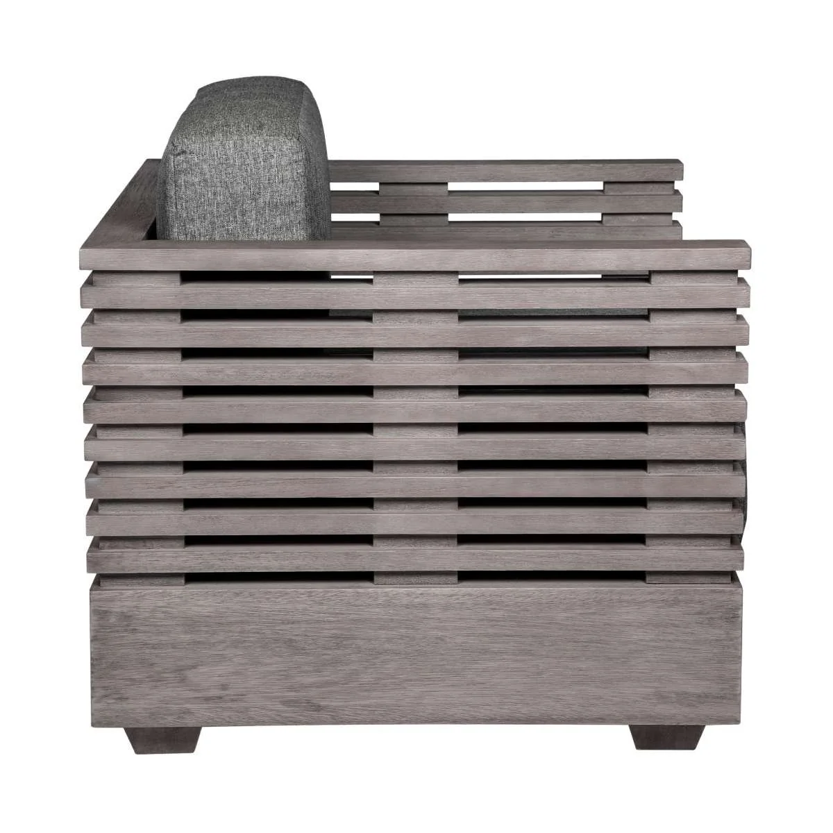 Vivid Outdoor Patio Chair in Gray Eucalyptus Wood with Gray Olefin Cushions By Armen Living - Image 4
