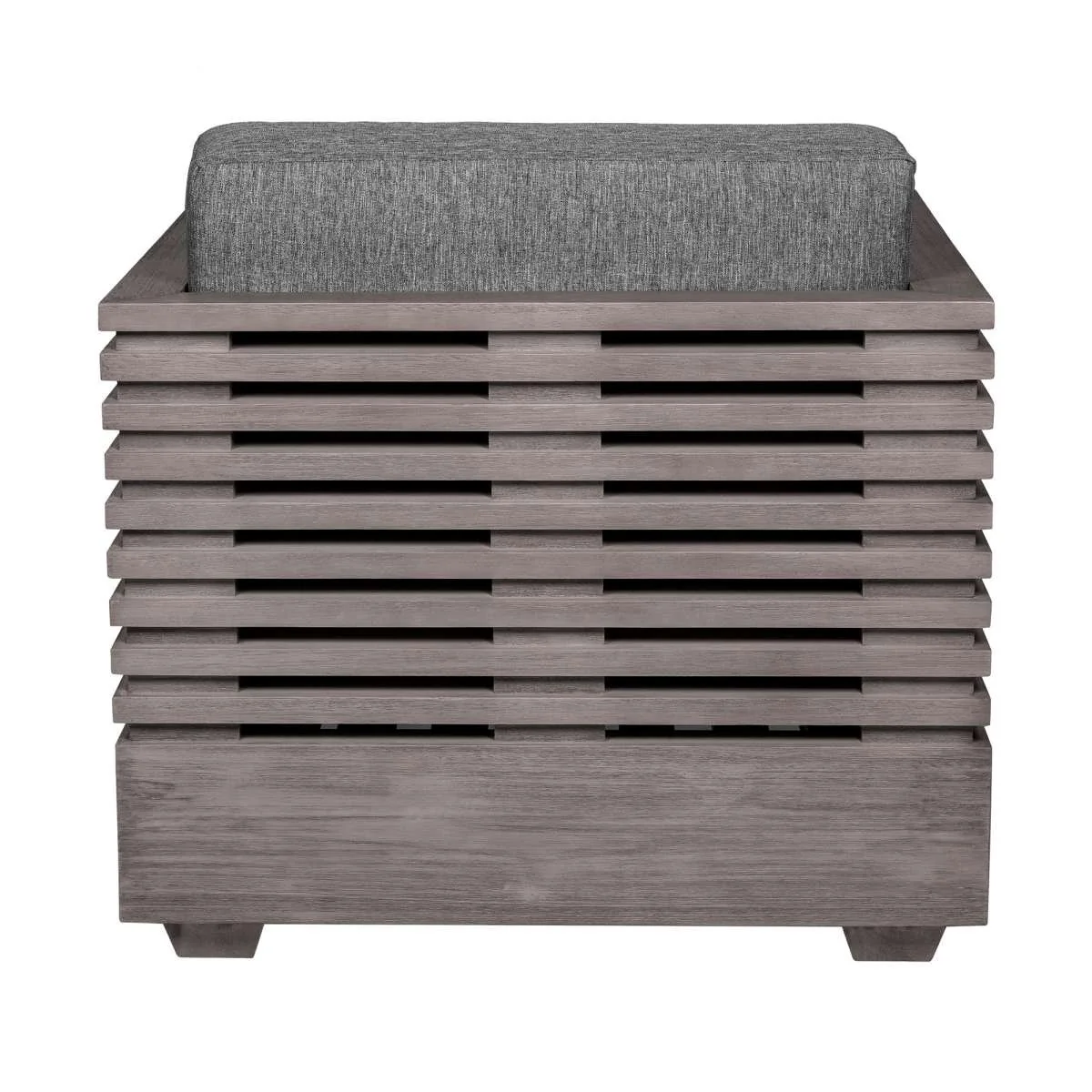 Vivid Outdoor Patio Chair in Gray Eucalyptus Wood with Gray Olefin Cushions By Armen Living - Image 5