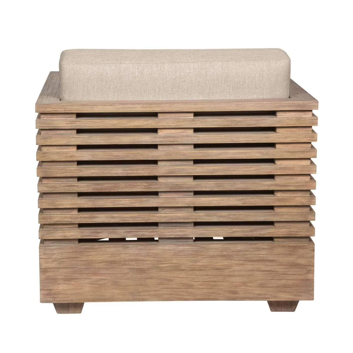 Vivid Outdoor Patio Chair in Light Eucalyptus Wood with Taupe Olefin Cushions By Armen Living - Image 5