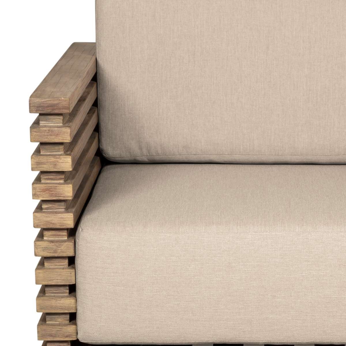 Vivid Outdoor Patio Chair in Light Eucalyptus Wood with Taupe Olefin Cushions By Armen Living - Image 6