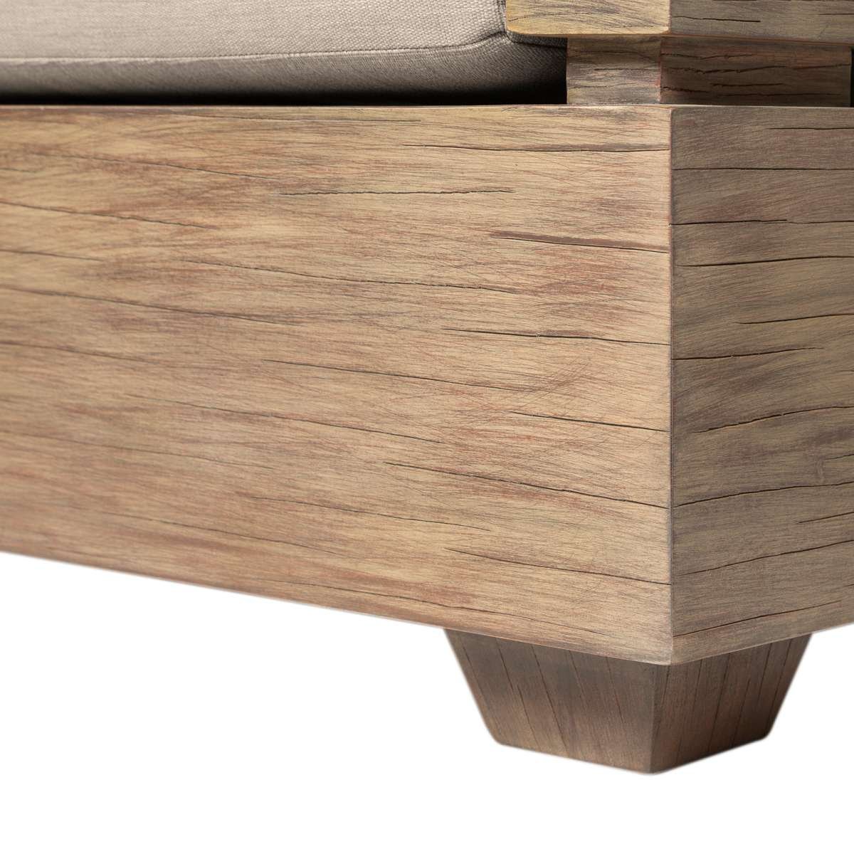 Vivid Outdoor Patio Chair in Light Eucalyptus Wood with Taupe Olefin Cushions By Armen Living - Image 7