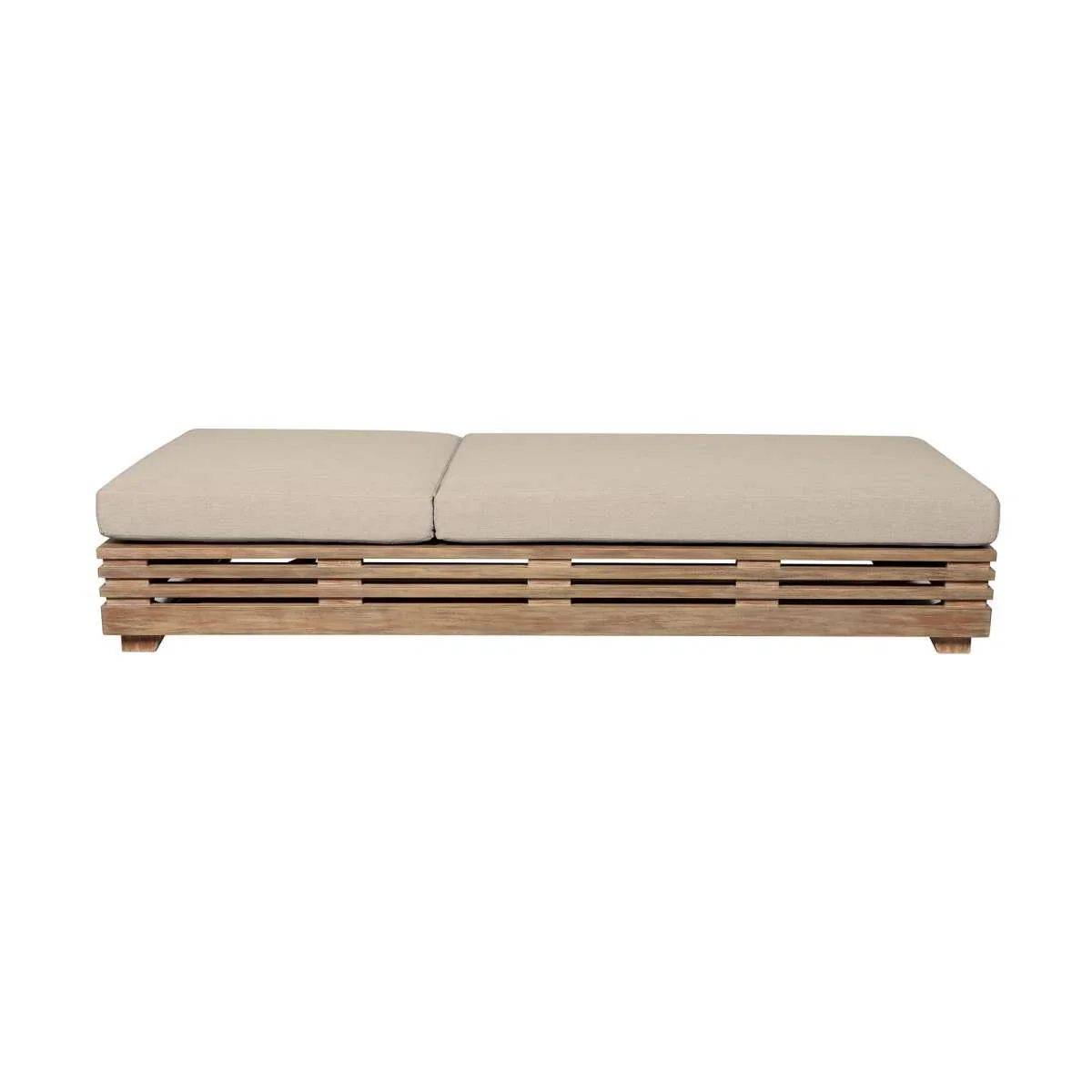 Vivid Outdoor Patio Chaise Lounge Chair in Gray Eucalyptus Wood with Gray Olefin Cushions By Armen Living - Image 12