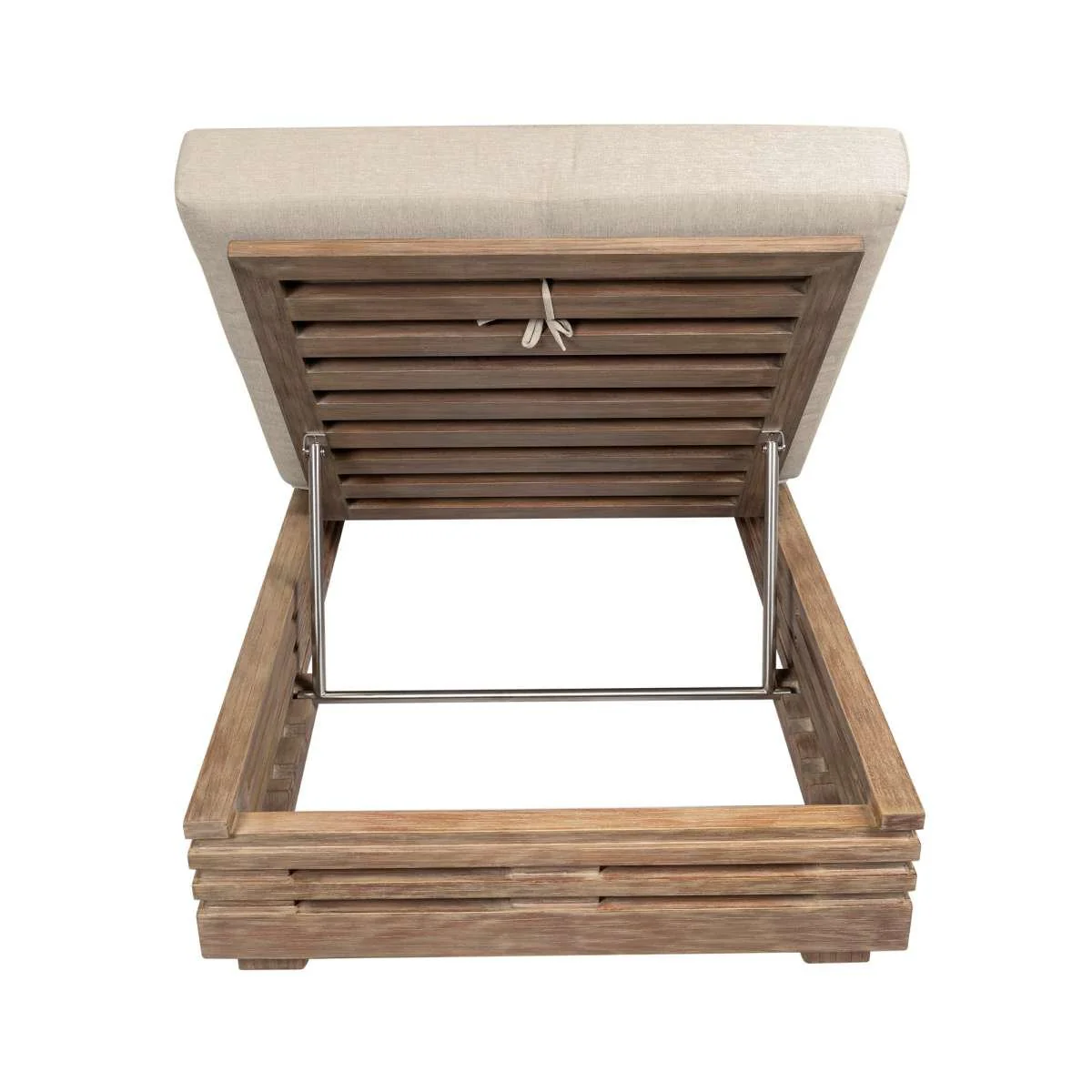 Vivid Outdoor Patio Chaise Lounge Chair in Gray Eucalyptus Wood with Gray Olefin Cushions By Armen Living - Image 13