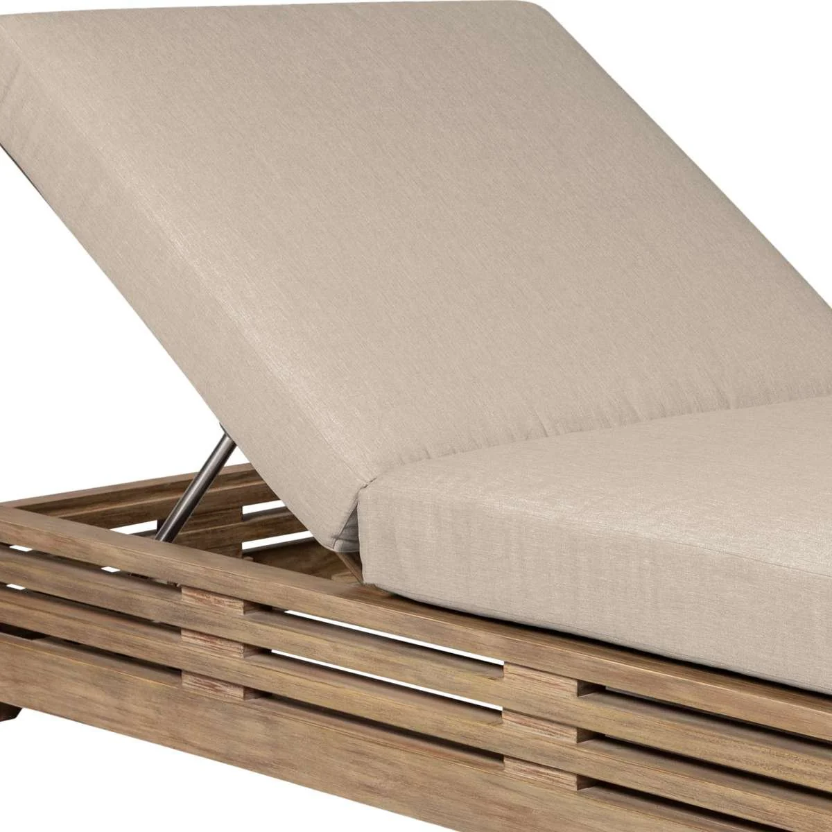 Vivid Outdoor Patio Chaise Lounge Chair in Gray Eucalyptus Wood with Gray Olefin Cushions By Armen Living - Image 14